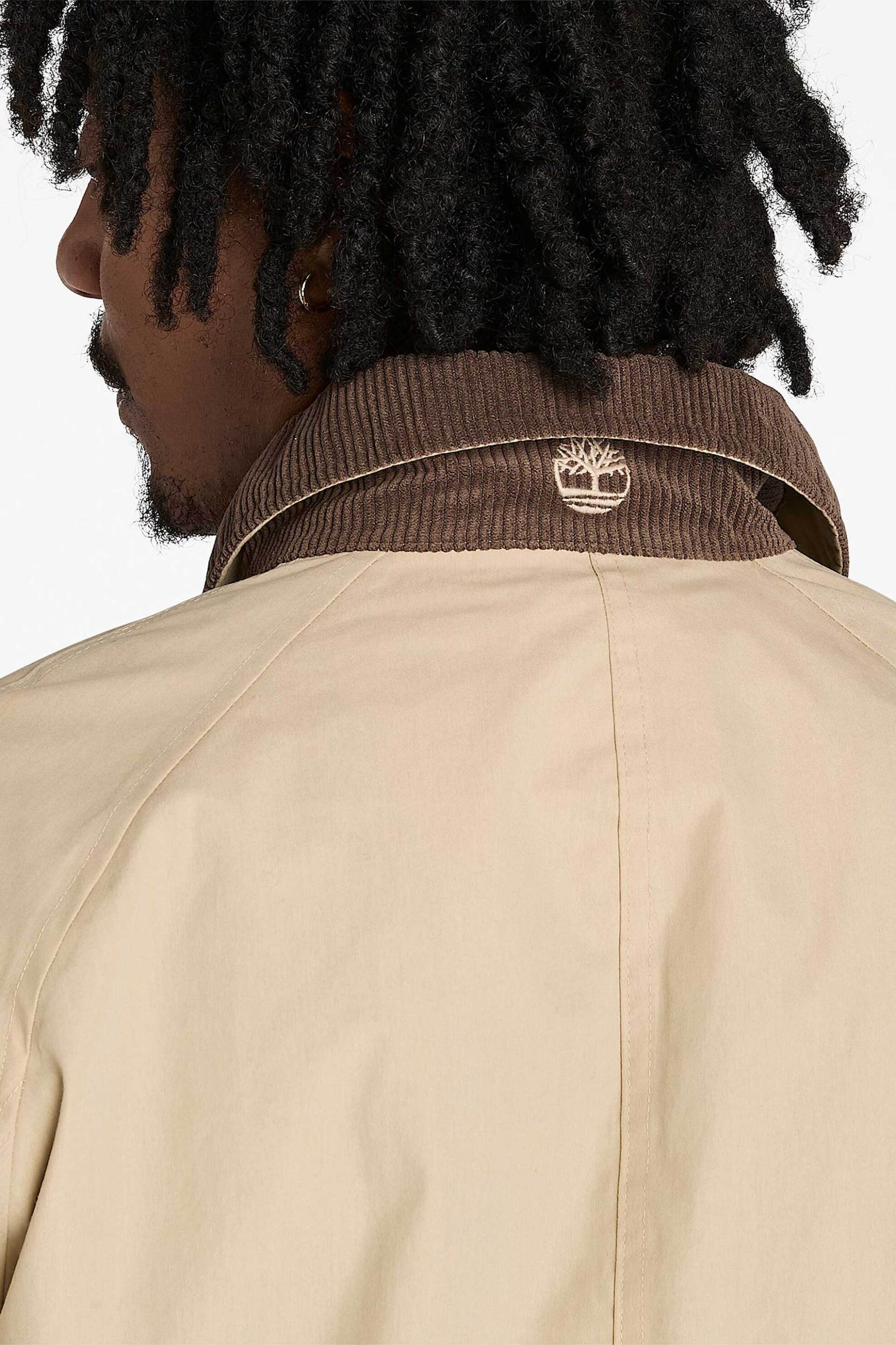 Timberland ανδρικό jacket αδιάβροχο με contrast κοτλέ γιακά "Wenham" - TB0A44GBY941 Μπεζ φωτογραφία
