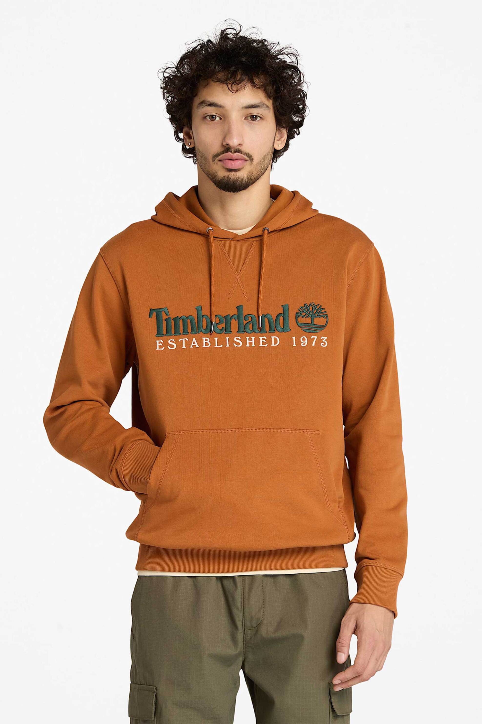 Timberland ανδρική μπλούζα φούτερ με κουκούλα και κεντημένο λογότυπο Regular Fit "Established 1973" - TB0A5MX8C391 Ταμπά