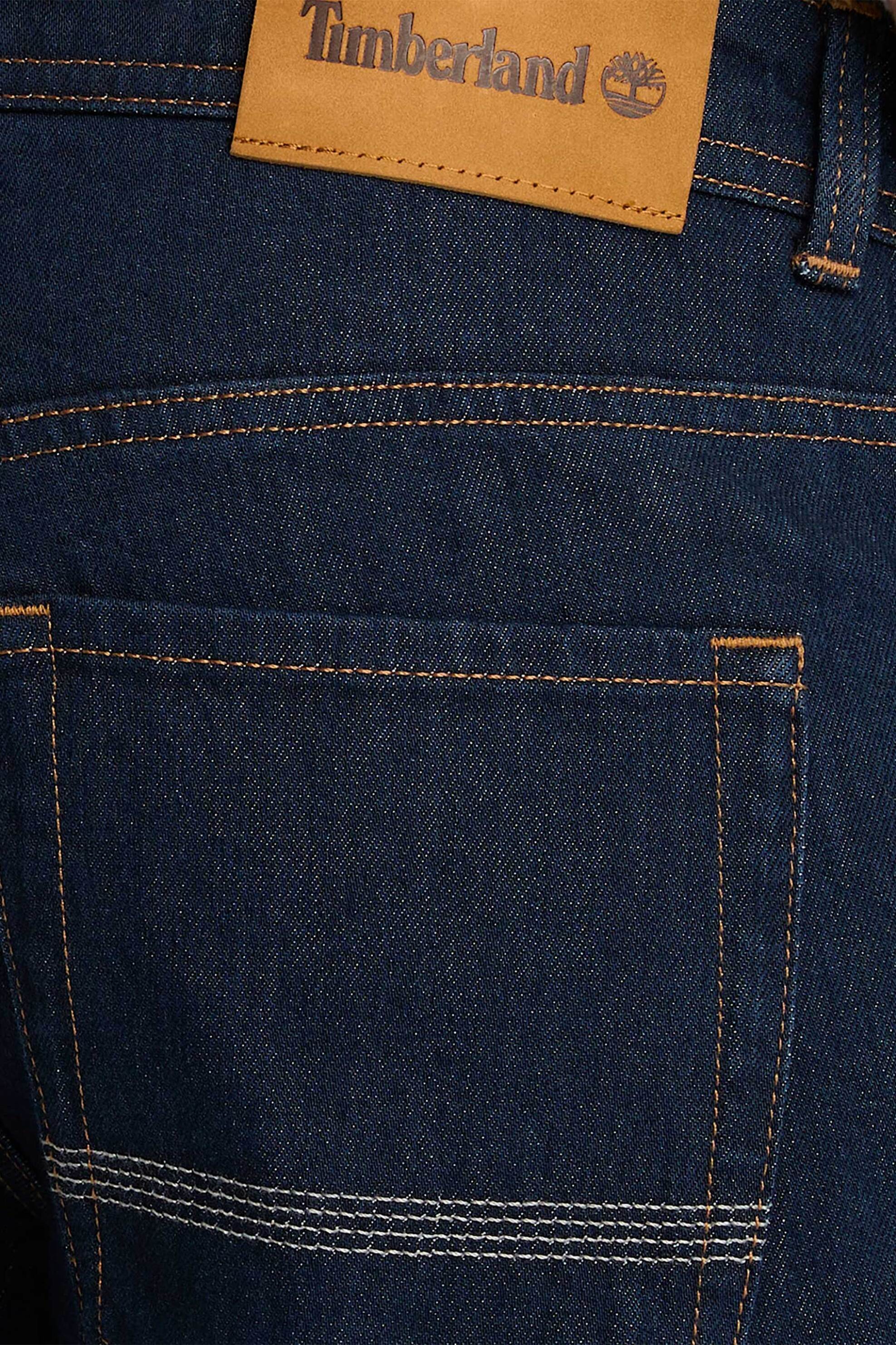 Timberland Ανδρικό Τζιν Παντελόνι Πεντάτσεπο Slim Fit Sandown - Tb0A6Gkkh871 Denim Blue Σκούρο
