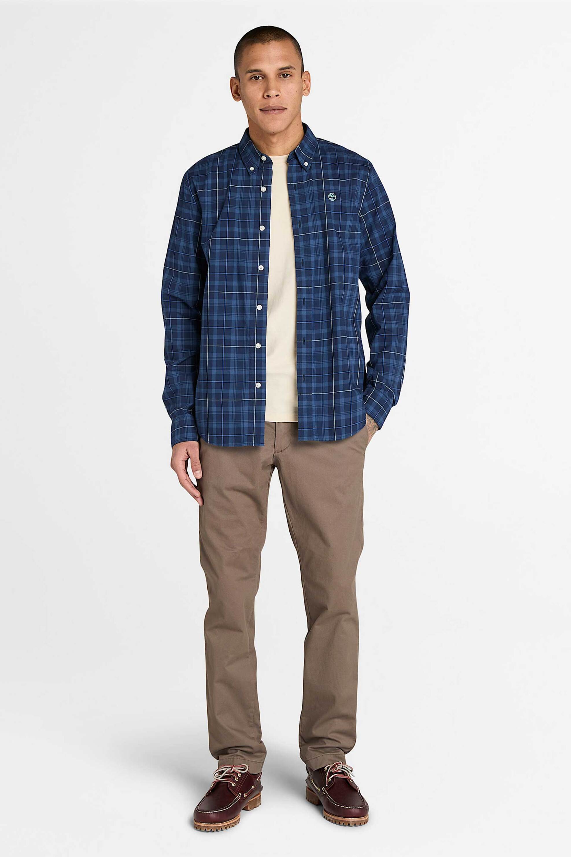 Timberland ανδρικό παντελόνι chino μονόχρωμο Slim Fit "Claremont Twill" - TB0A2BYYBK01 Καφέ