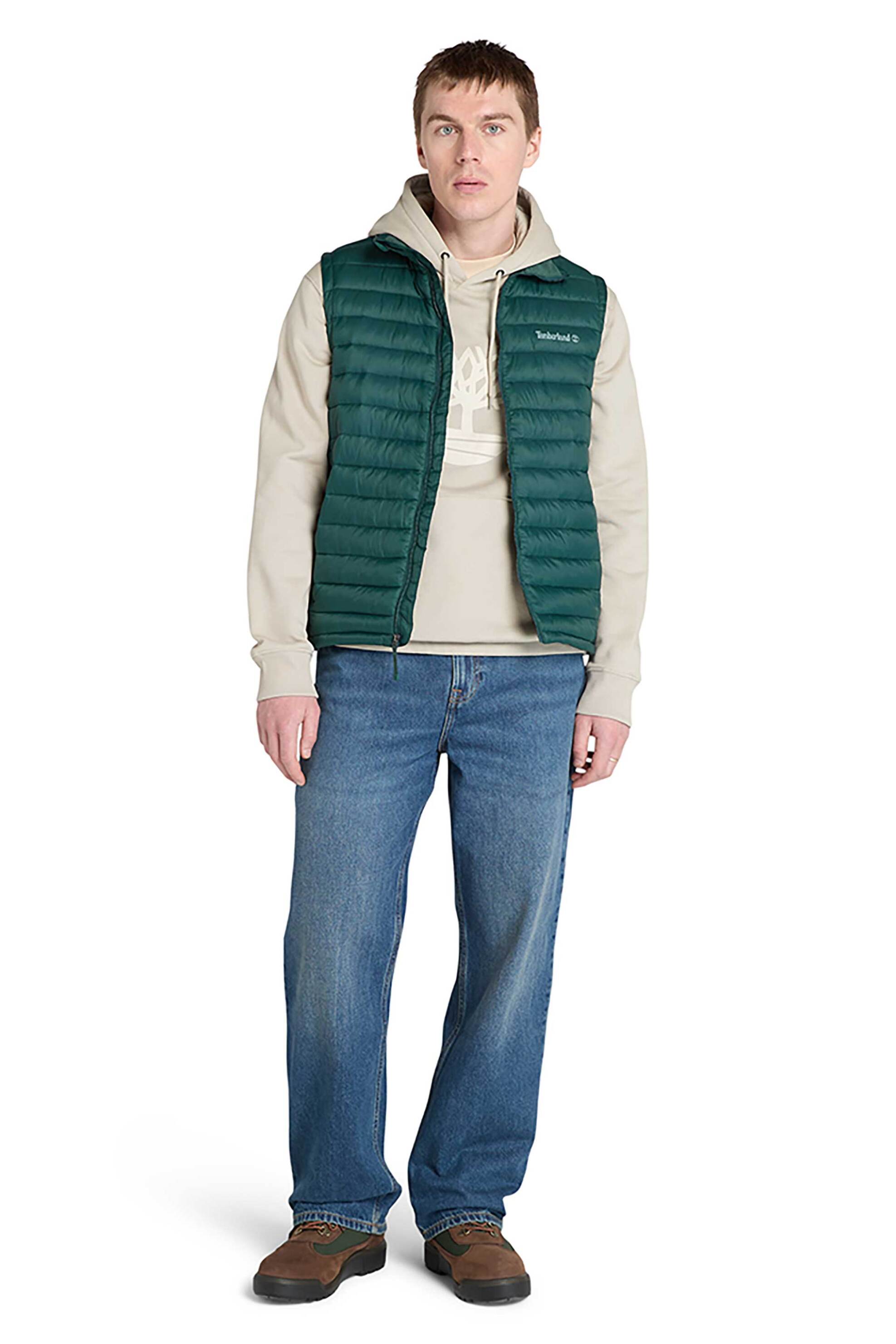 Timberland ανδρικό μπουφάν αδιάβροχο με καπιτονέ σχέδιο και logo print "Axis Peak" - TB0A5WPF3171 Πράσινο Σκούρο φωτογραφία