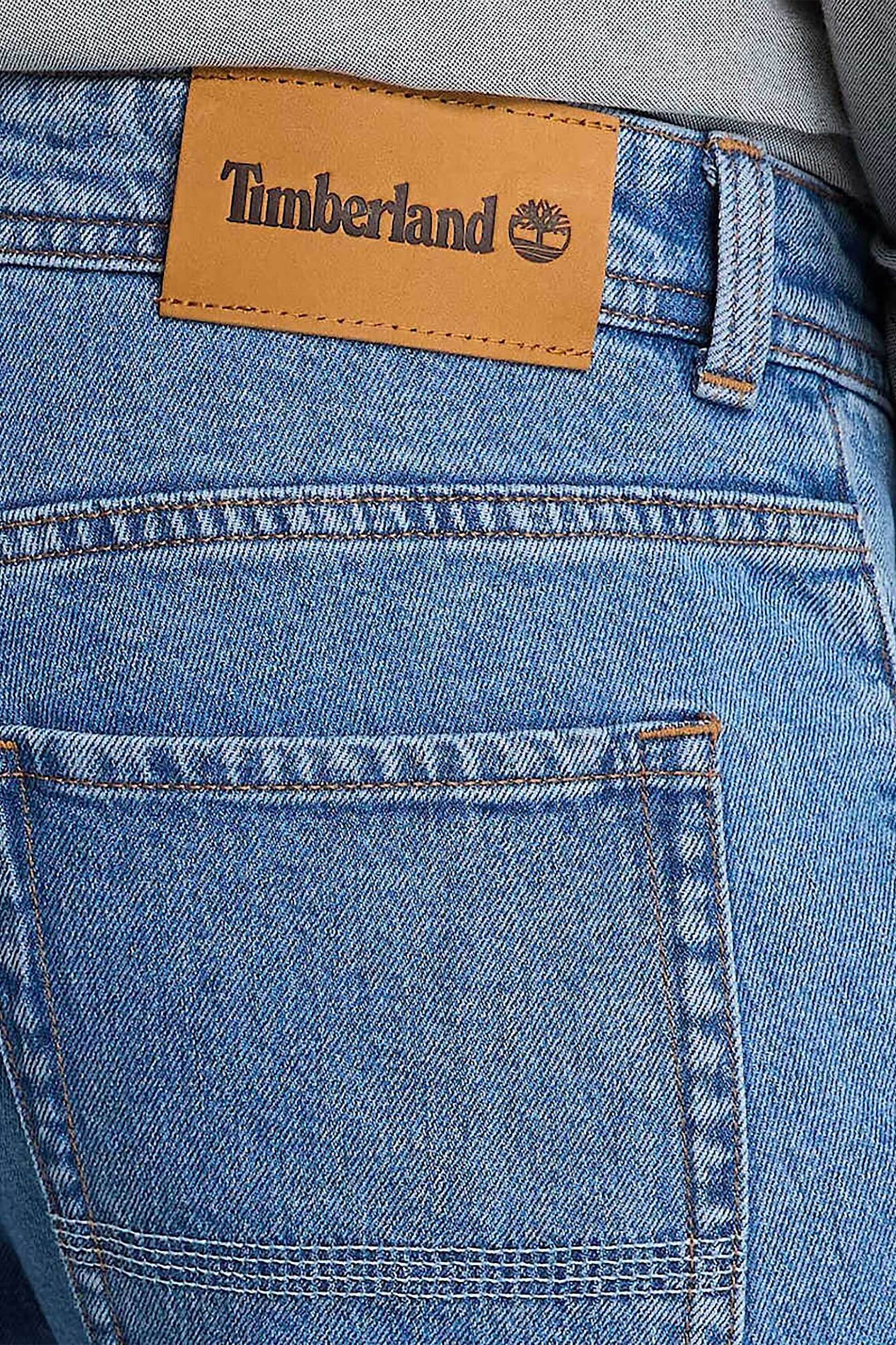 Timberland Ανδρικό Τζιν Παντελόνι Πεντάτσεπο Slim Fit Sandown - Tb0A6Gkkbq81 Denim Blue