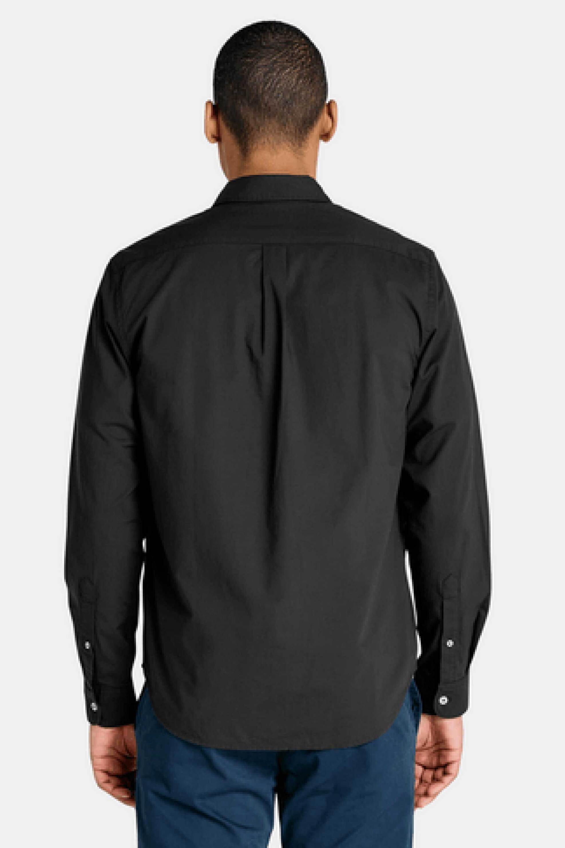Timberland Ανδρικό Πουκάμισο Poplin Button Down με Κεντημένο Λογότυπο Regular Fit - Tb0A6Grh0011 Μαύρο