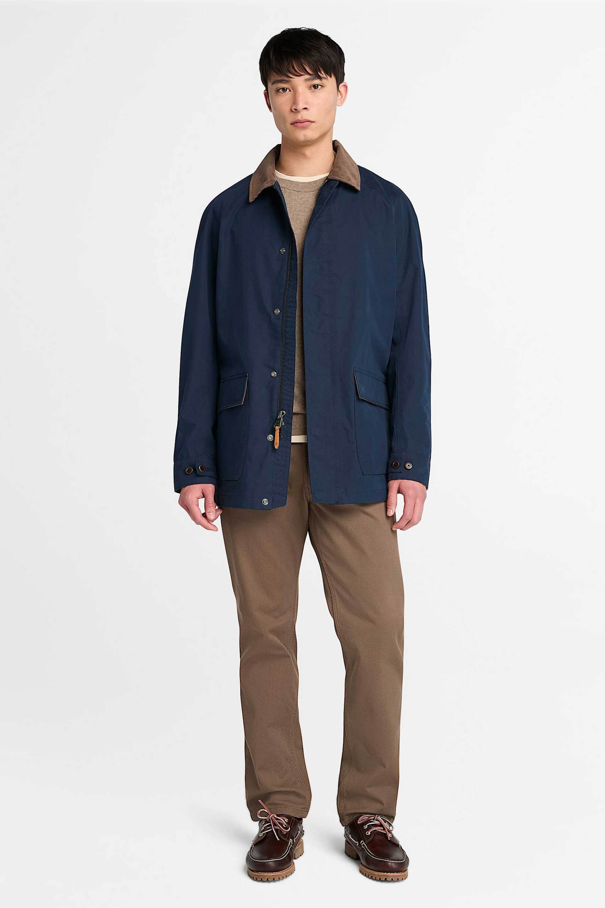 Timberland ανδρικό jacket αδιάβροχο με contrast κοτλέ γιακά "Wenham" - TB0A44GB4331 Μπλε Σκούρο φωτογραφία