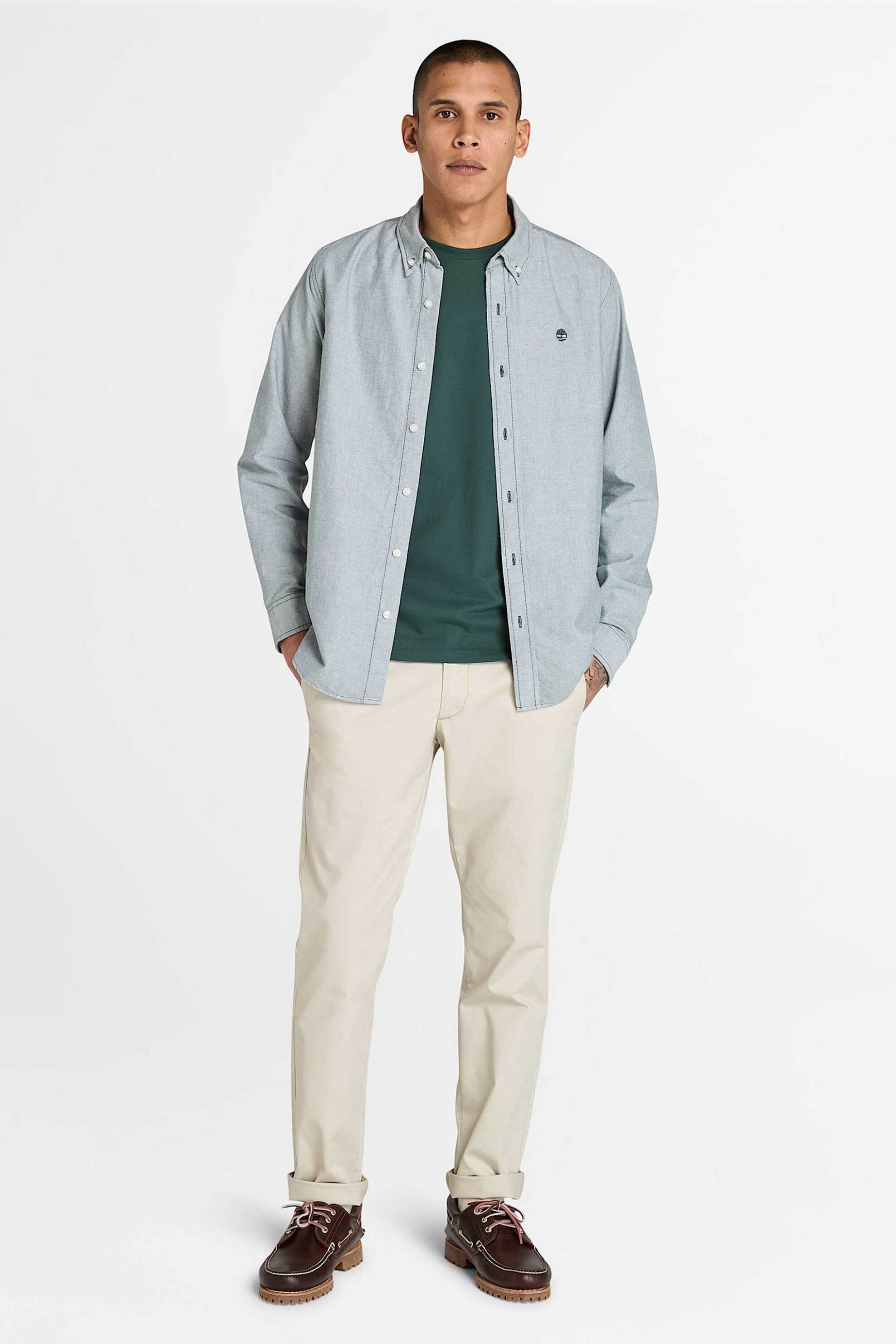 Timberland ανδρικό παντελόνι chino μονόχρωμο Slim Fit "Claremont Twill" - TB0A2BYYCY21 Κρέμ