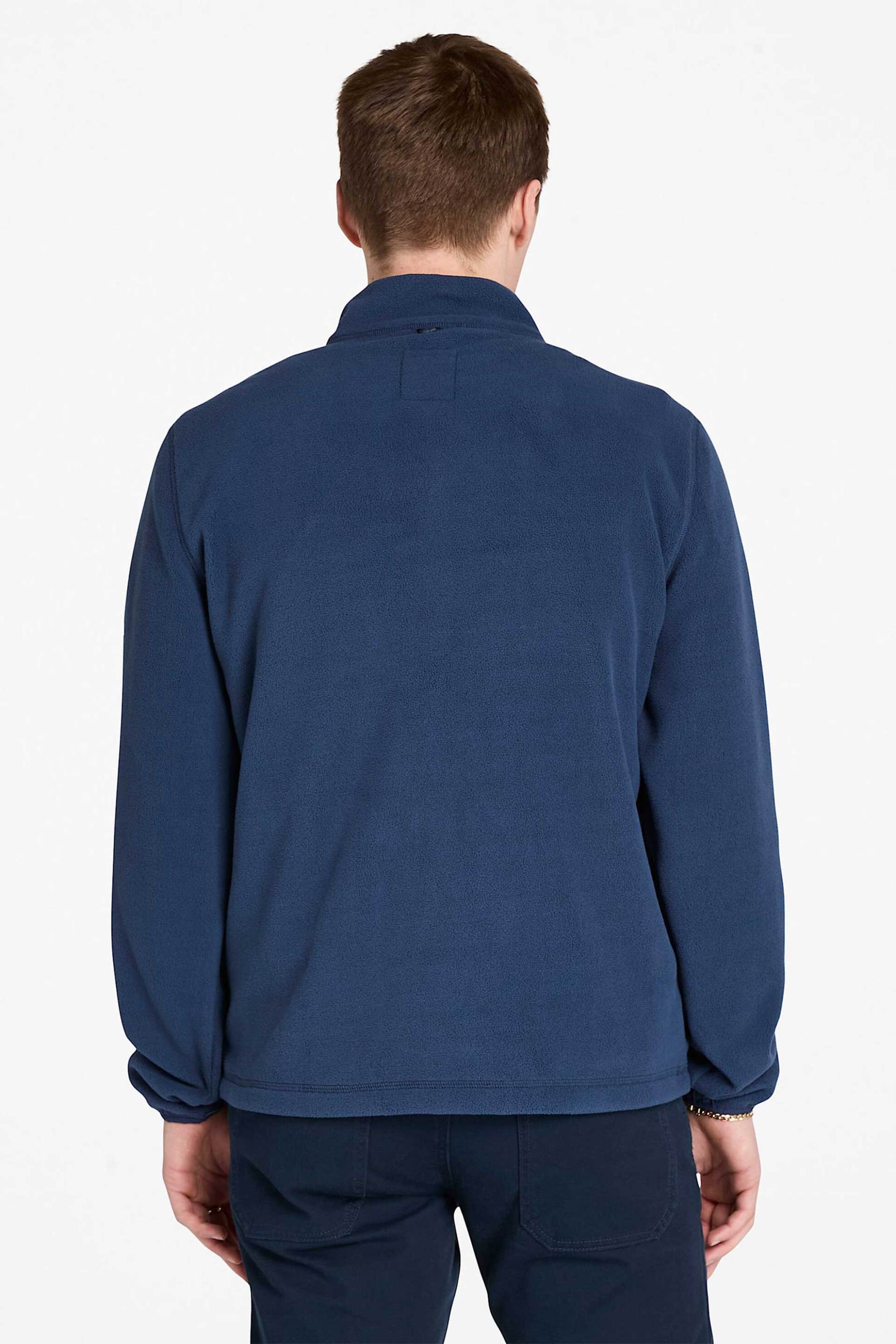 Timberland Ανδρική Ζακέτα Polar Fleece με Ψηλό Λαιμό Και Λογότυπο - Tb0A6Hm34511 Μπλε Σκούρο