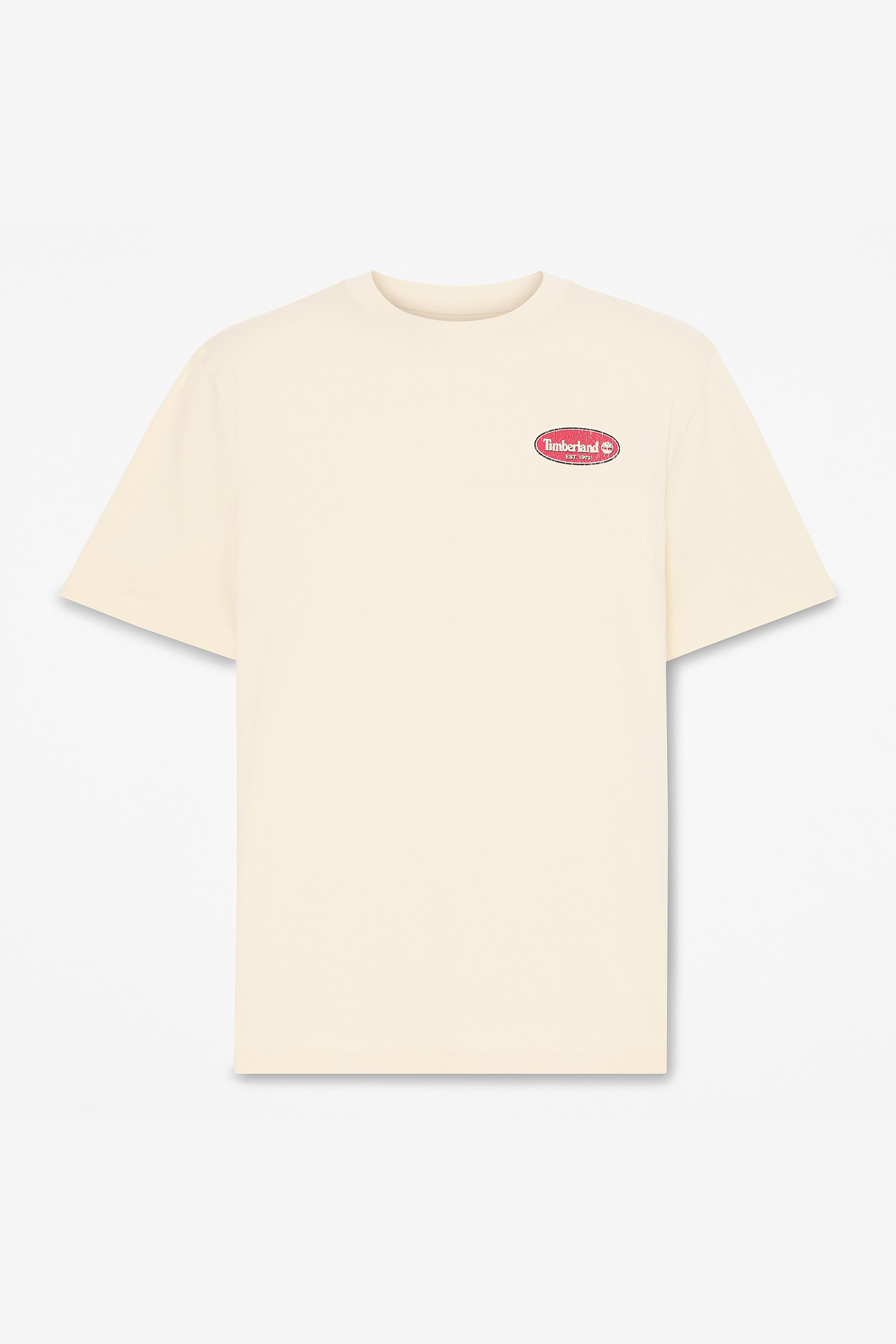 Timberland Ανδρικό T-Shirt Authentic Fit Gas Station Graphic - Tb0A5Mq42601 Κρέμ