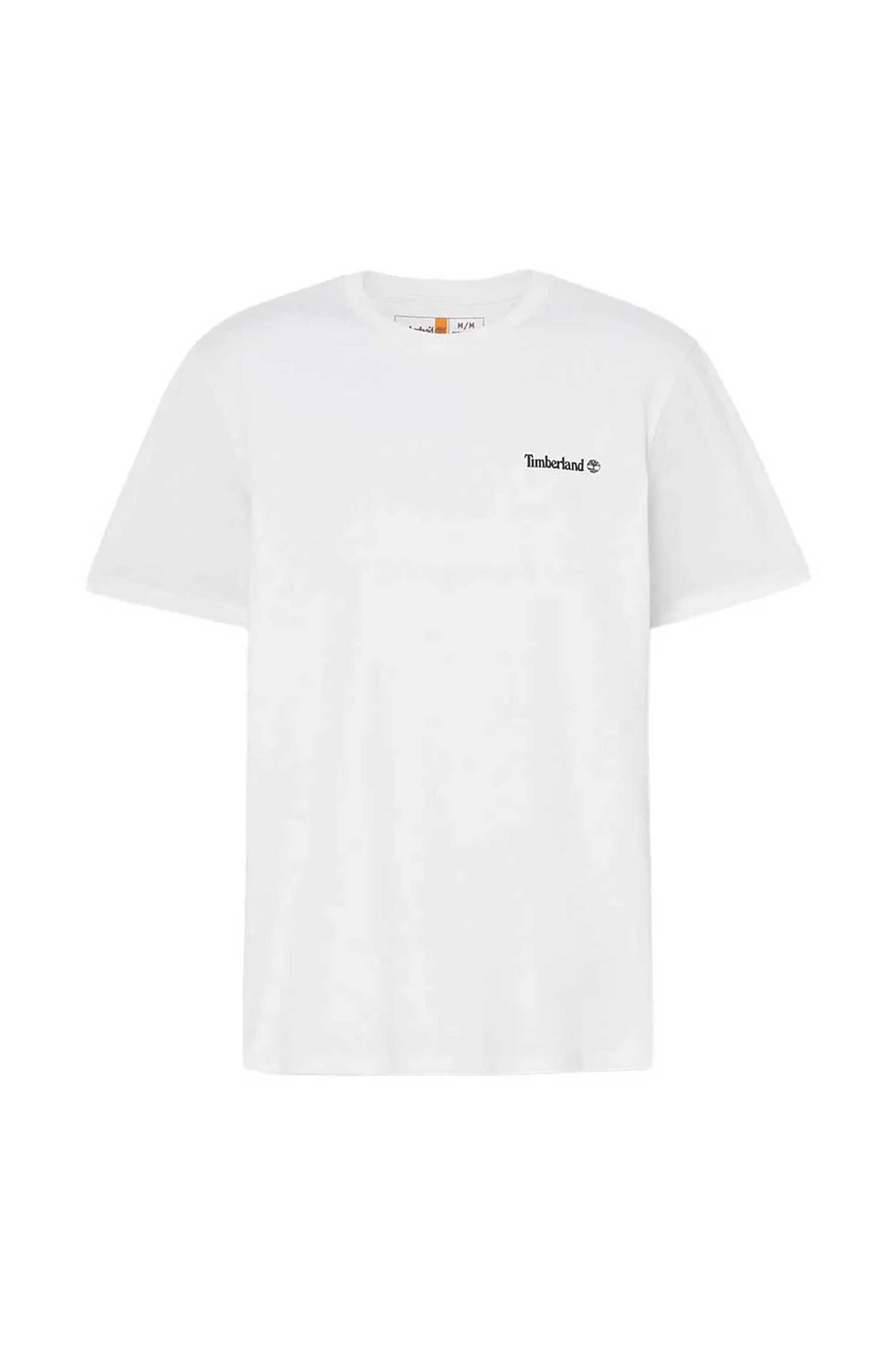 Timberland Unisex T-Shirt με Λογότυπο Regular Fit Small Linear Logo - Tb0A5Qqt1001 Λευκό