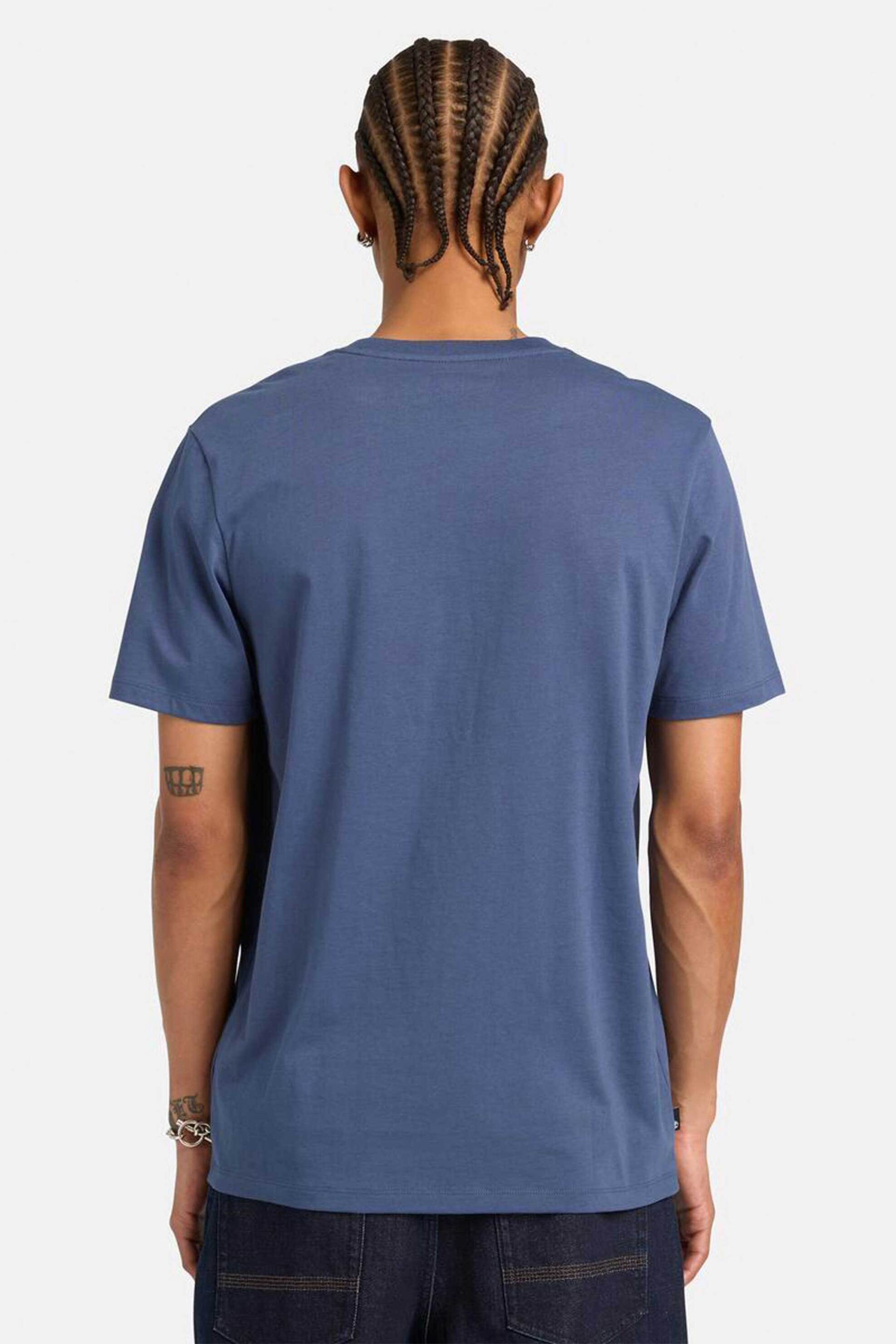 Timberland Ανδρικό T-Shirt με Logo Print Regular Fit Kennebec River Linear Logo&Apos - Tb0A5Upqeyo1 Μπλε