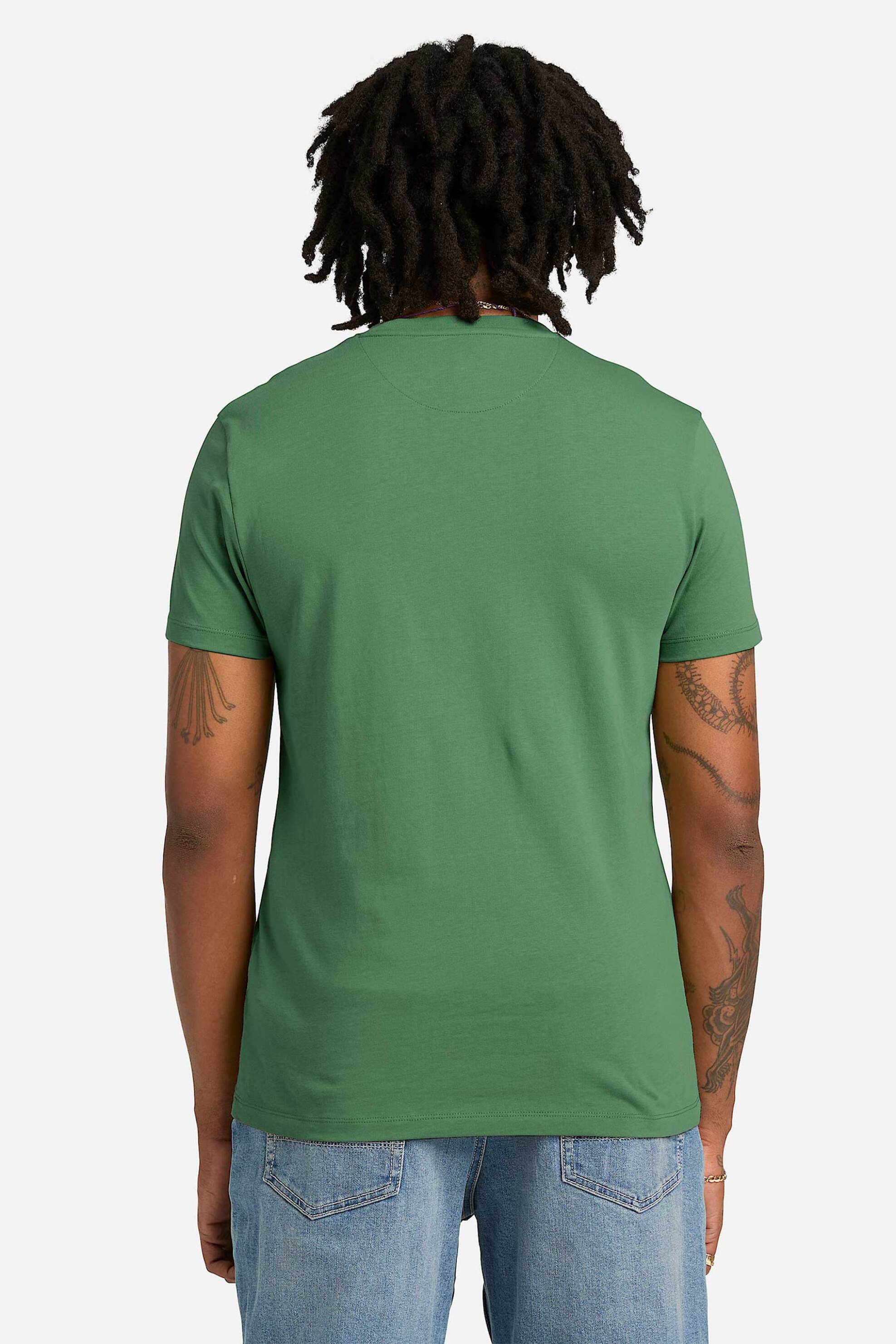 Timberland Ανδρικό T-Shirt με Κεντημένο Tree Logo Slim Fit Dunstan River - Tb0A2Bpra6Z1 Πράσινο
