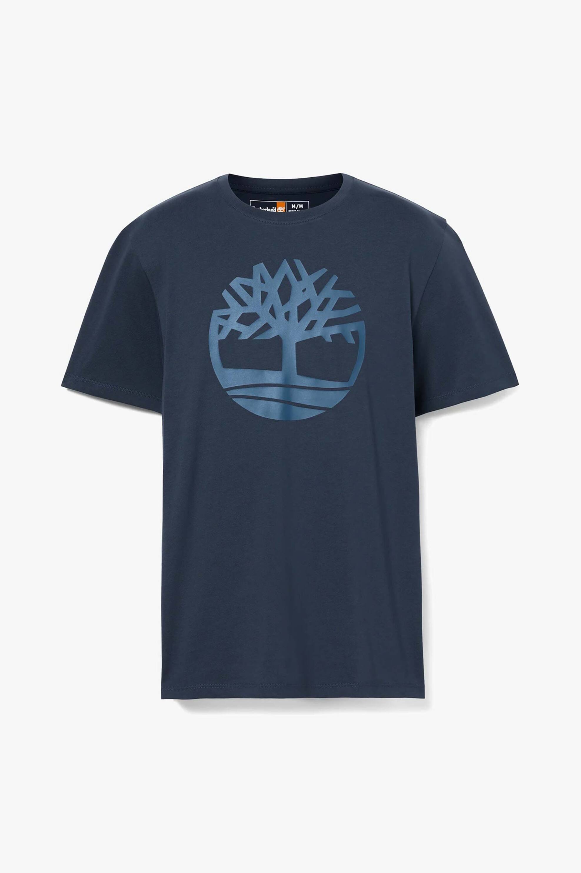 Timberland Ανδρικό T-Shirt με Tree Logo Print Regular Fit - Tb0A2C2Reyo1 Μπλε Σκούρο