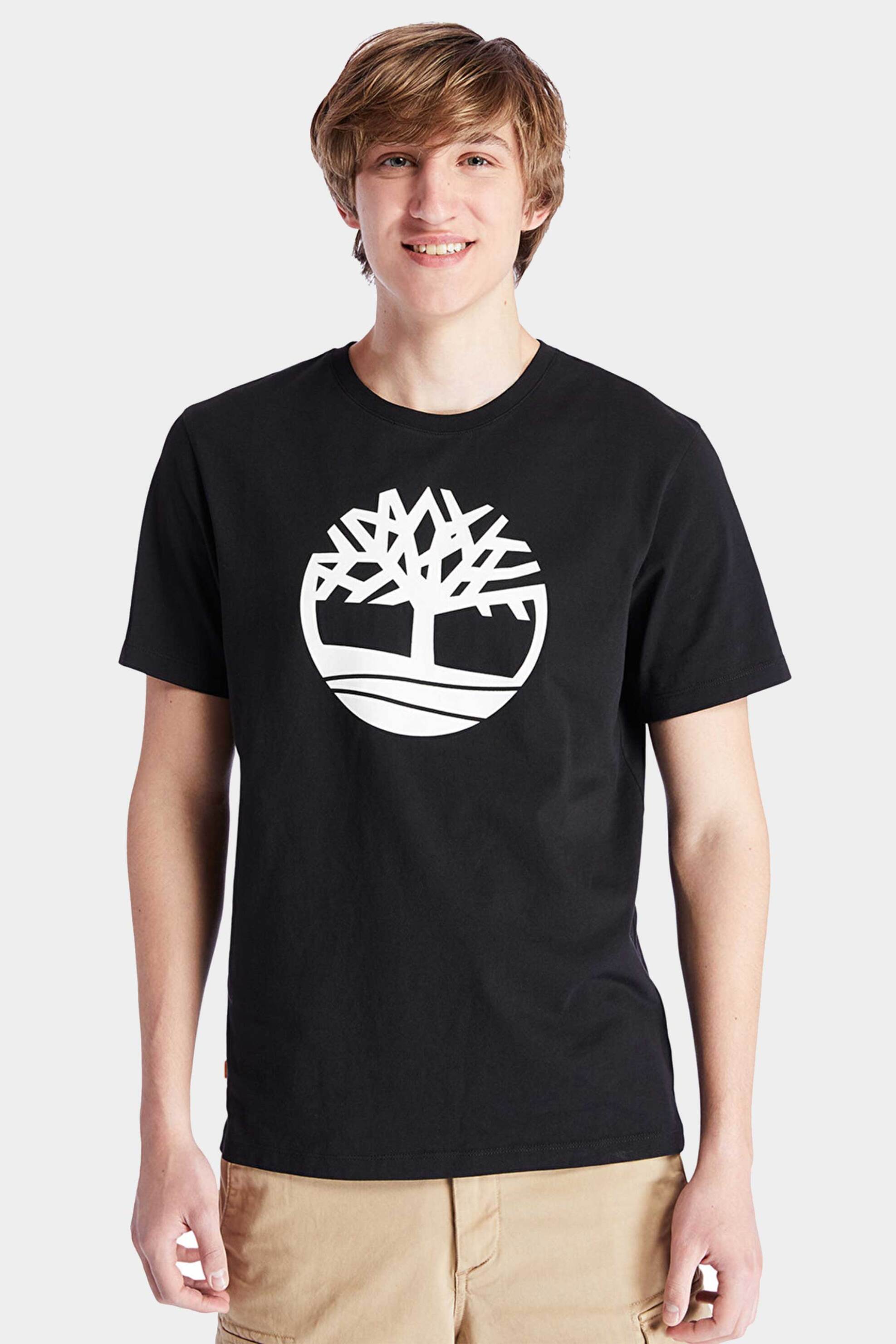 Timberland ανδρικό T-shirt με tree logo print Regular Fit "Kennebec River" - TB0A2C2RN921 Μαύρο