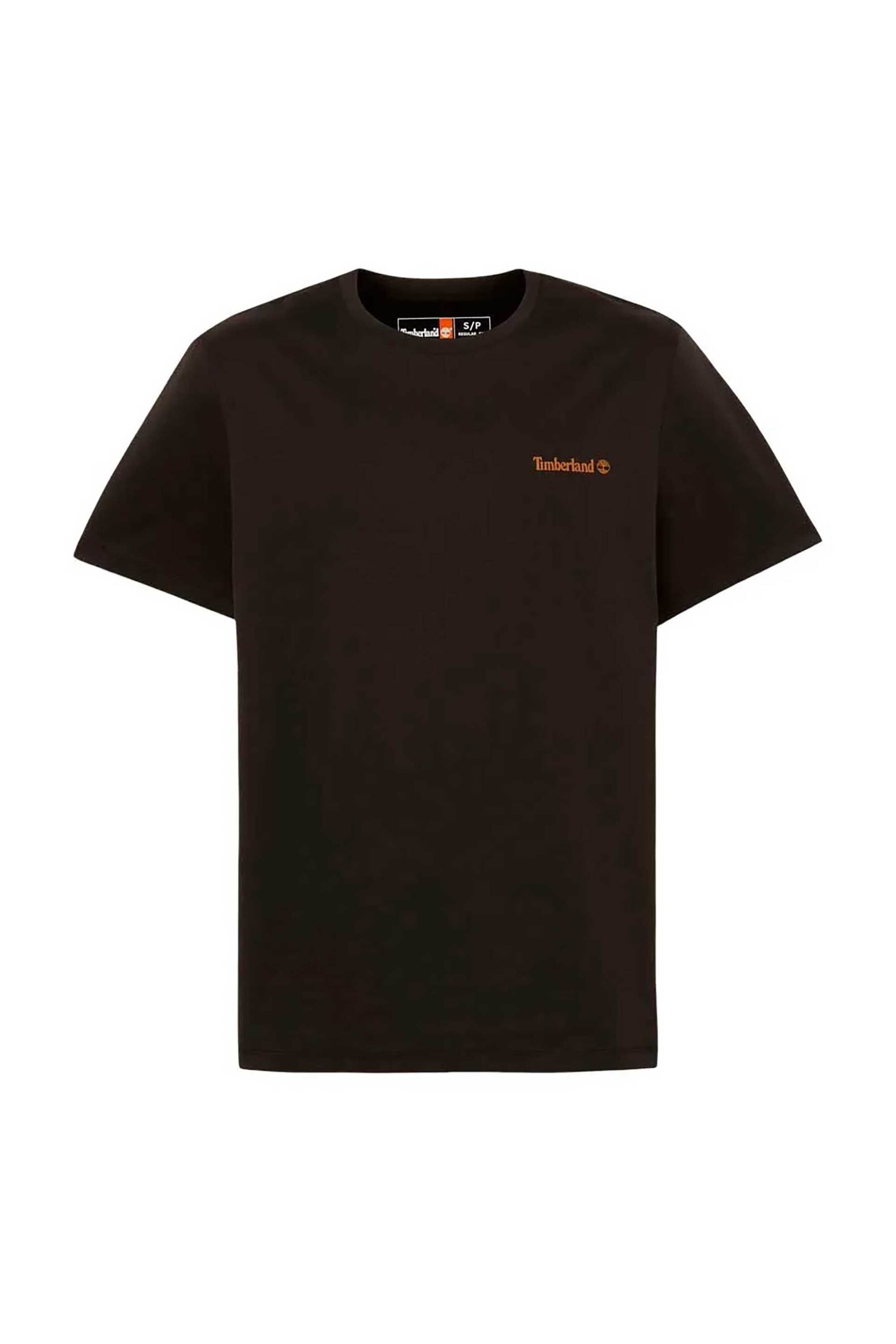 Timberland Unisex T-Shirt με Λογότυπο Regular Fit Small Linear Logo - Tb0A5Qqt0011 Μαύρο
