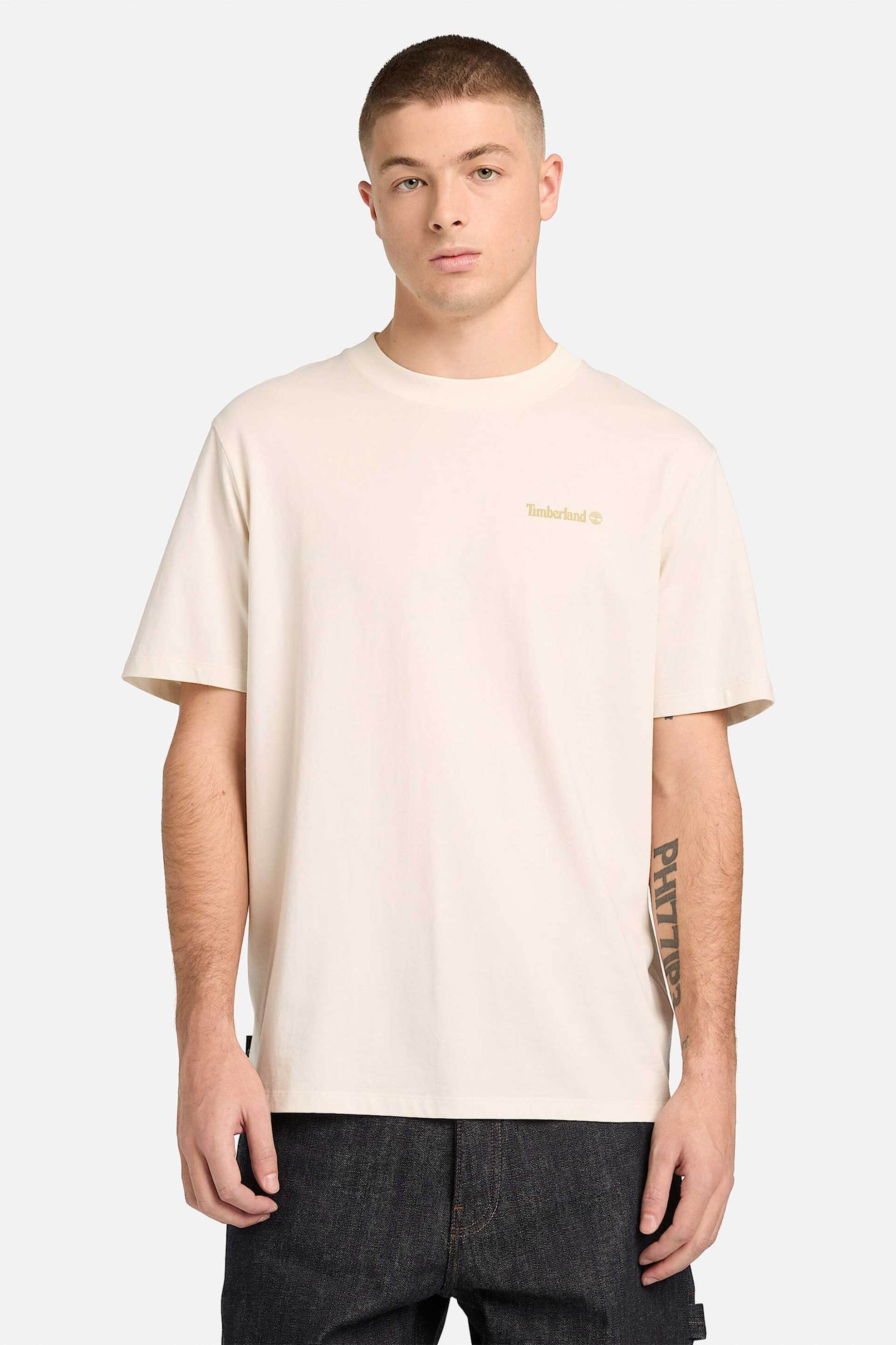 Timberland ανδρικό T-shirt με print Authentic Fit '' Magnet Graphic'' - TB0A5MNVCM91 Εκρού