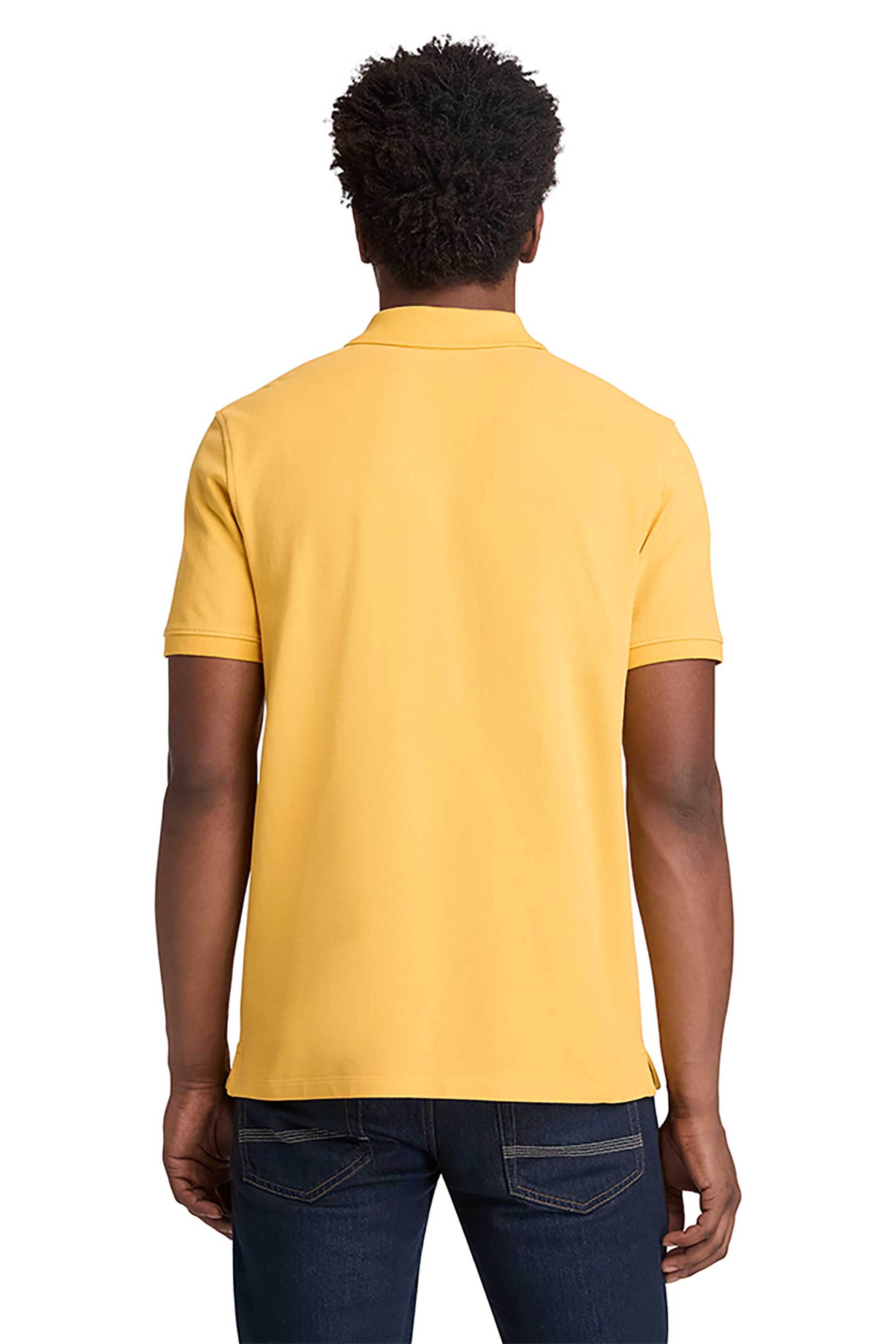 Timberland Ανδρική Μπλούζα Πόλο Πικέ με Κεντημένο Logo Tree Regular Fit Millers River - Tb0A6Vdp7141 Κίτρινο