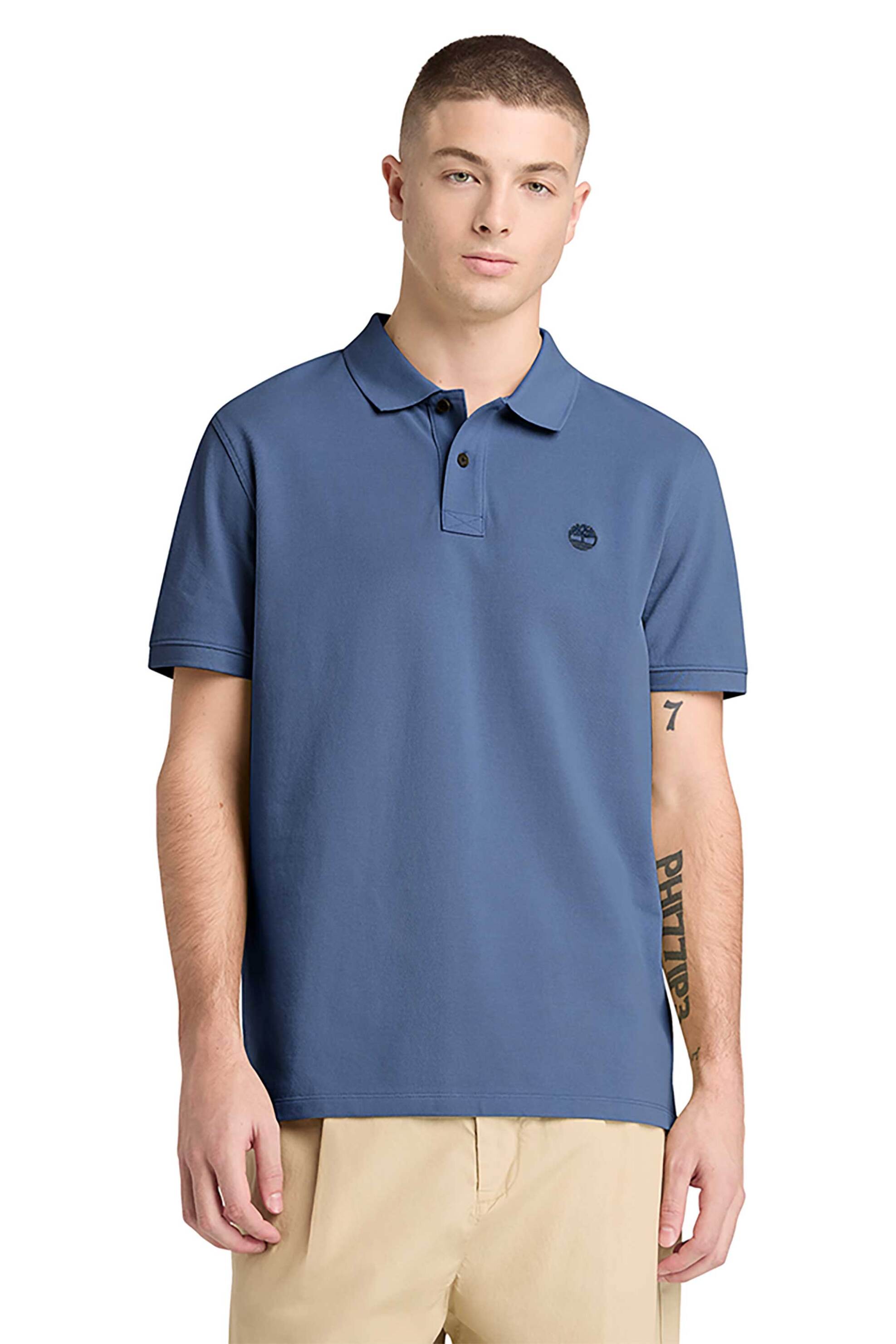 Timberland ανδρική μπλούζα πόλο πικέ με κεντημένο logo tree Regular Fit "Millers River" - TB0A6VDPEYO1 Μπλε