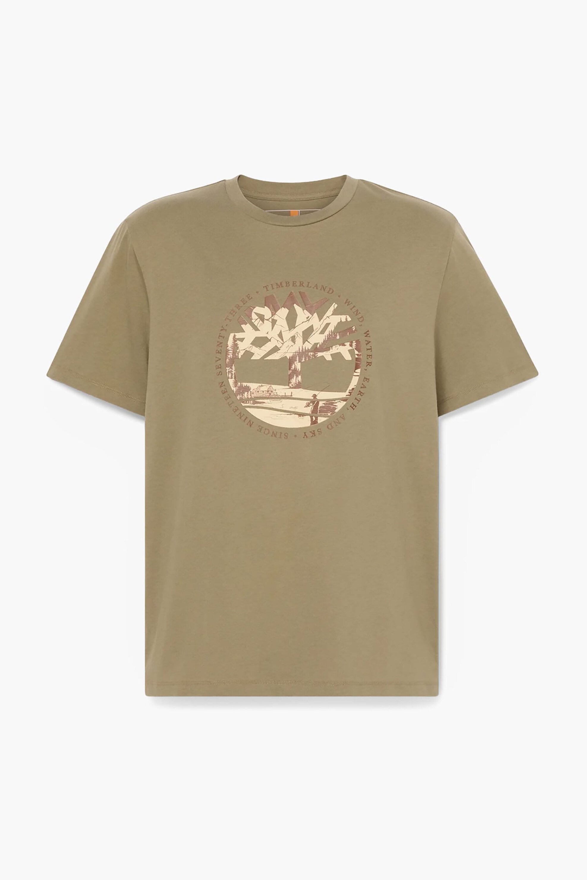 Timberland ανδρικό T-shirt με graphic tree logo Regular Fit "Lake House" - TB0A5MVRB391 Λαδί