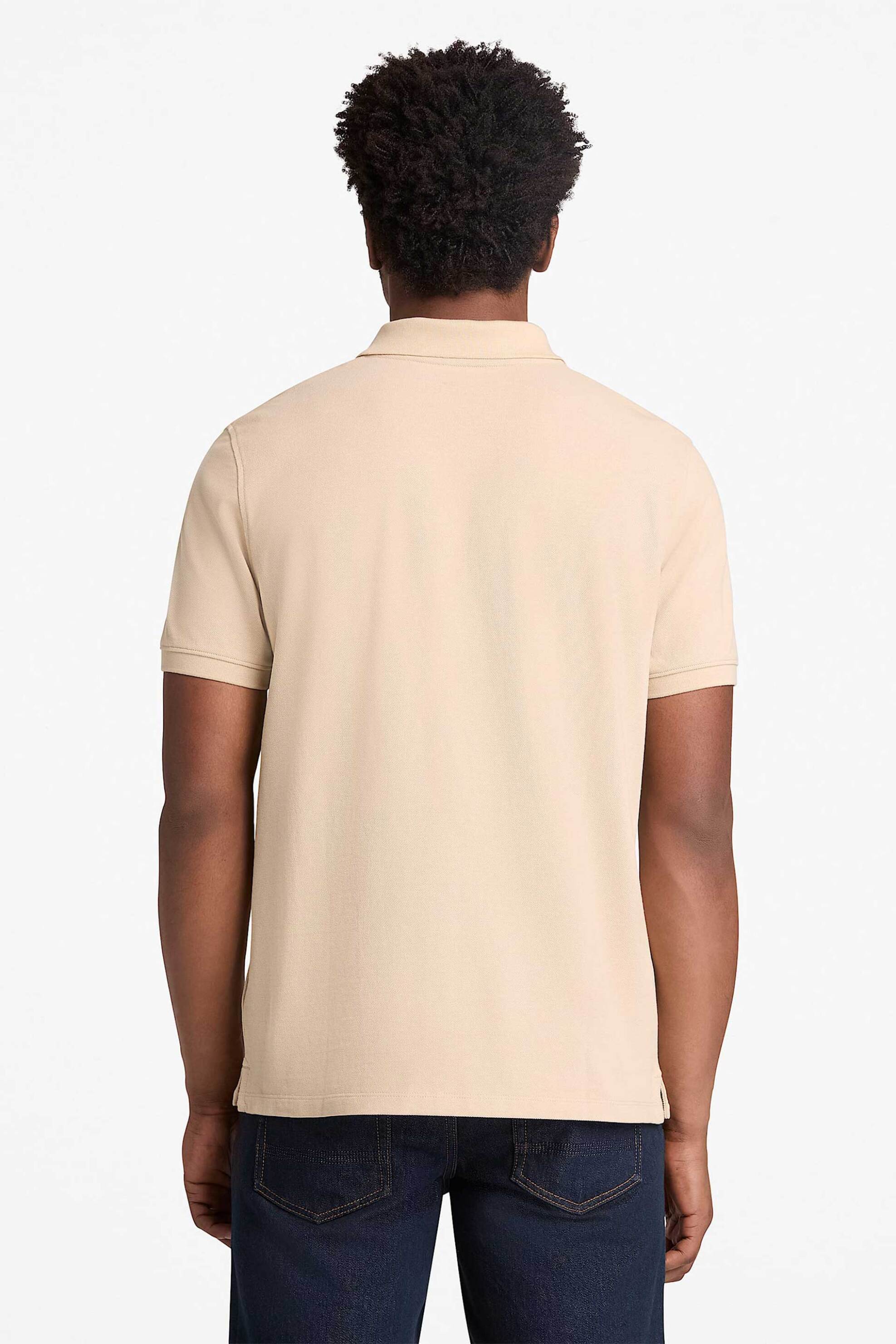 Timberland Ανδρική Μπλούζα Πόλο Πικέ με Κεντημένο Logo Tree Regular Fit Millers River - Tb0A6Vdpy941 Μπεζ