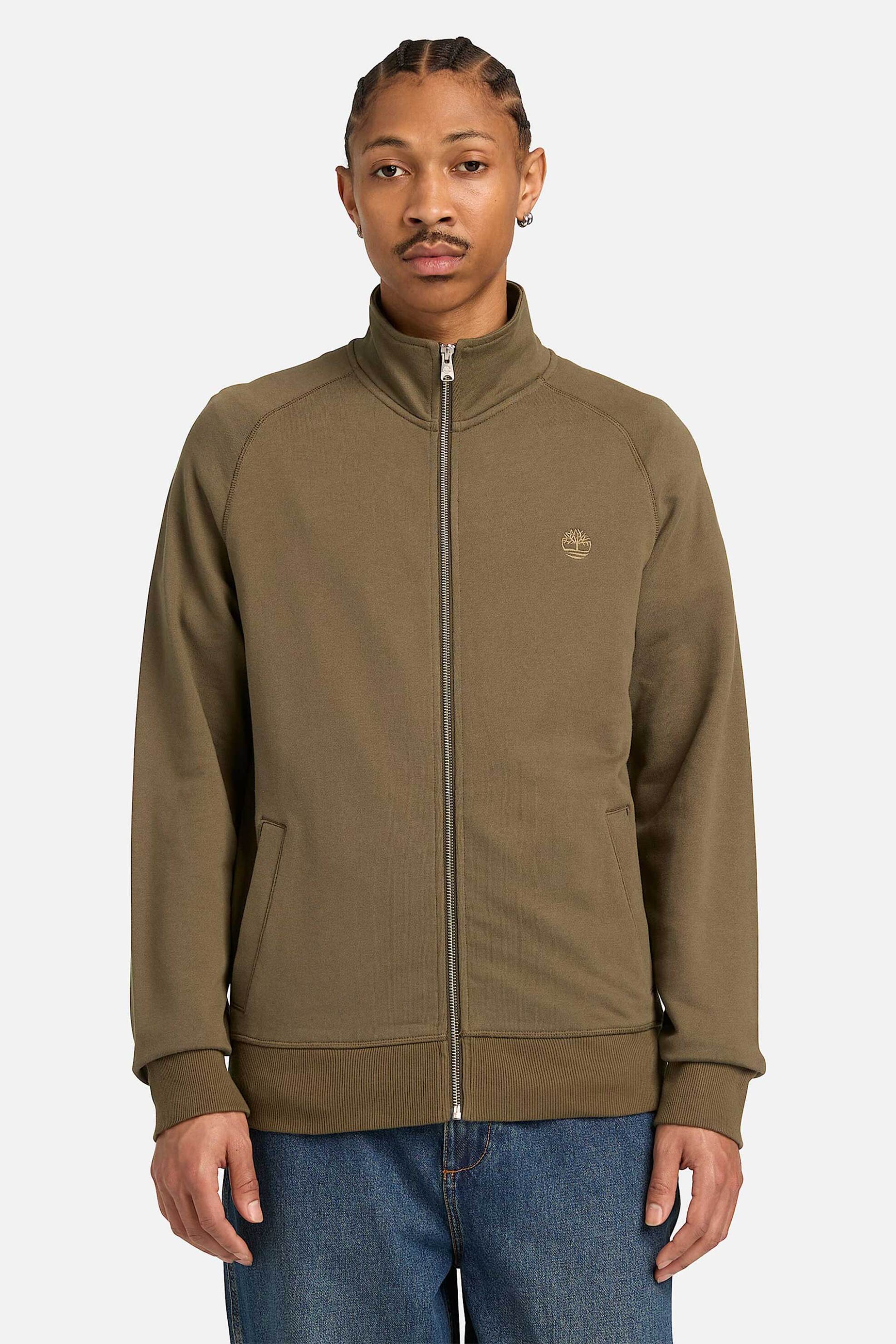 Timberland ανδρική ζακέτα φούτερ με κεντημένο logo tree Regular Fit "Exeter River" - TB0A6KB3AR51 Λαδί