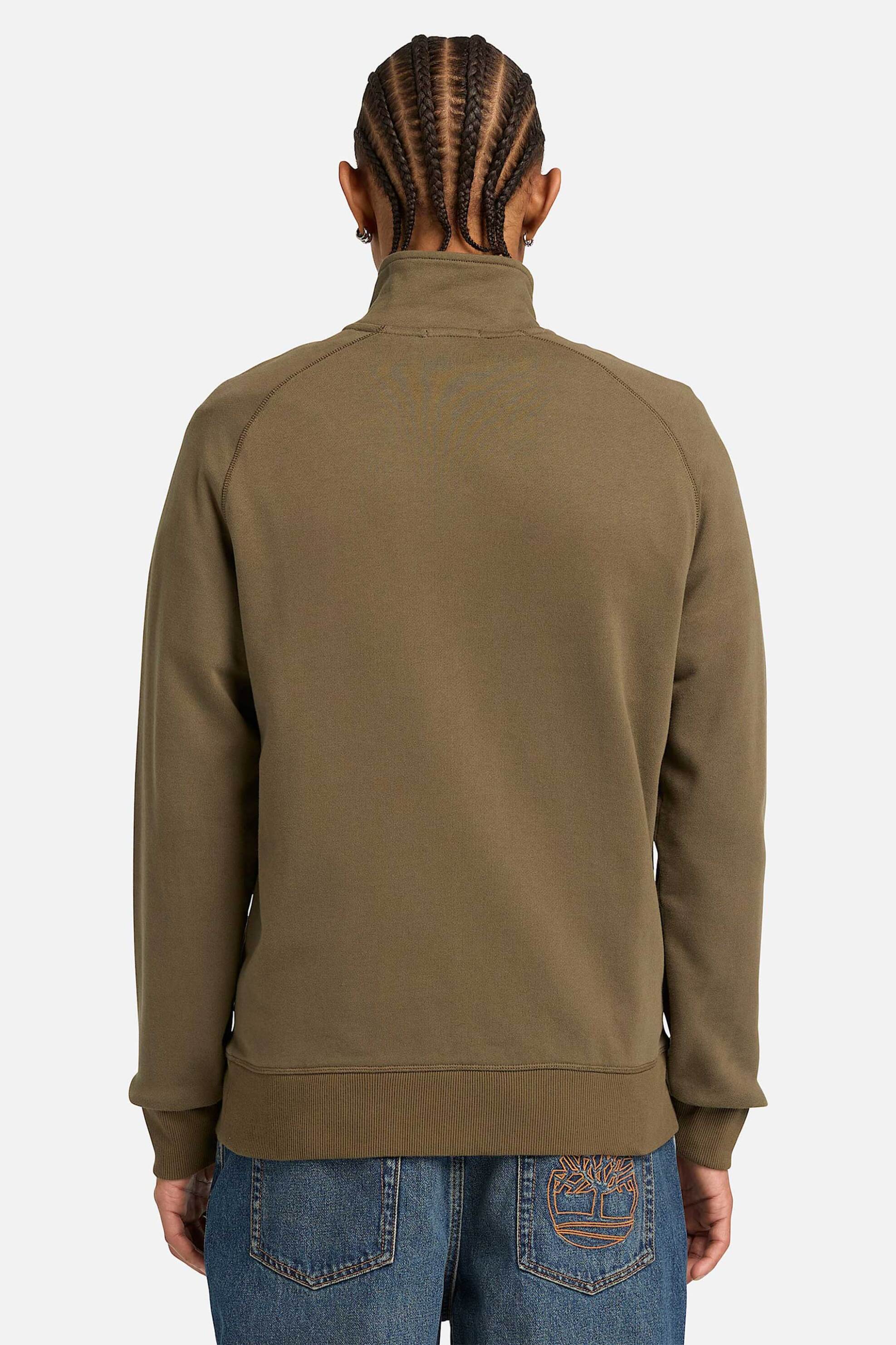 Timberland Ανδρική Ζακέτα Φούτερ με Κεντημένο Logo Tree Regular Fit Exeter River - Tb0A6Kb3Ar51 Λαδί