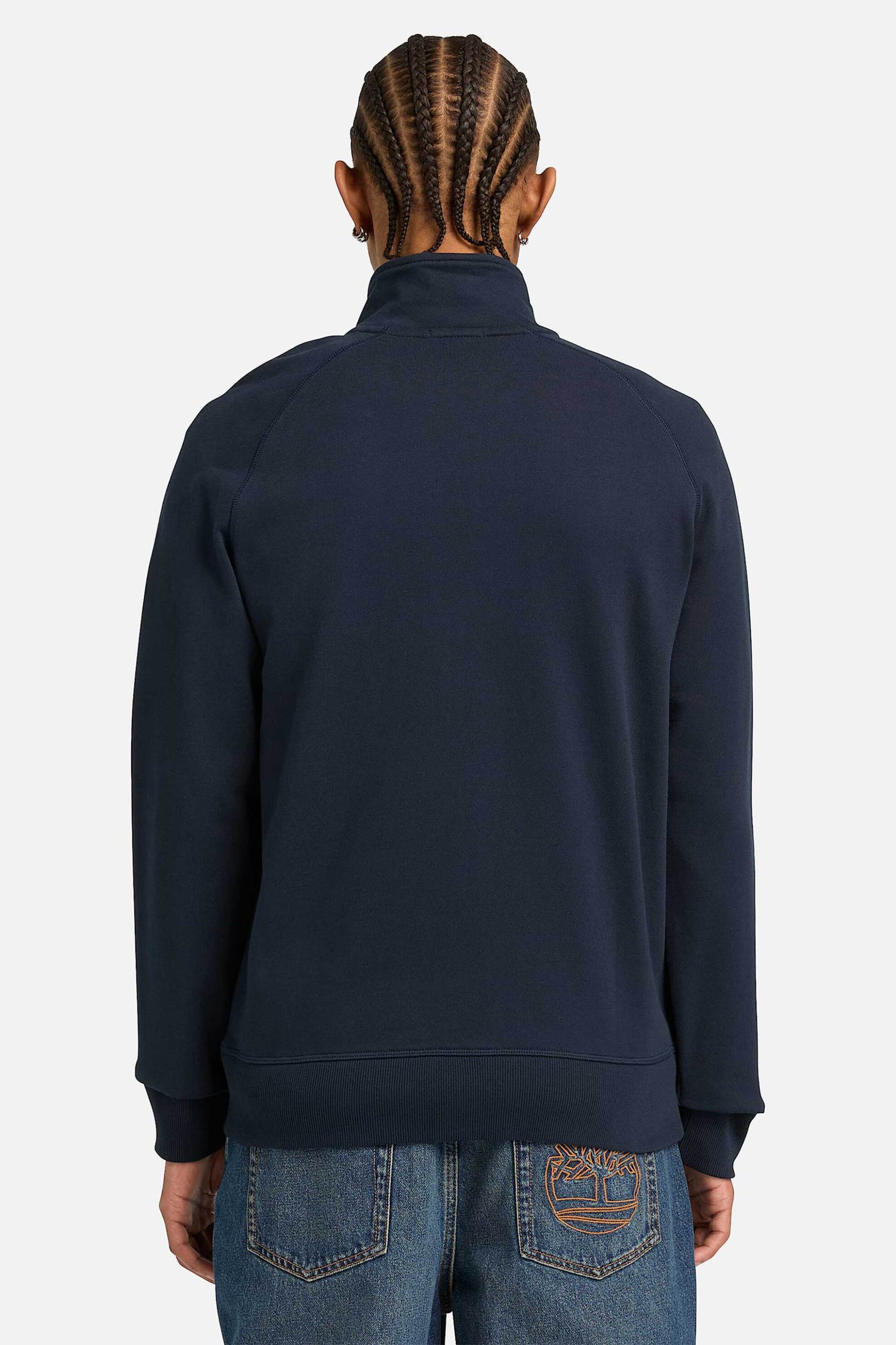 Timberland Ανδρική Ζακέτα Φούτερ με Κεντημένο Logo Tree Regular Fit Exeter River - Tb0A6Kb3Z021 Μπλε Σκούρο