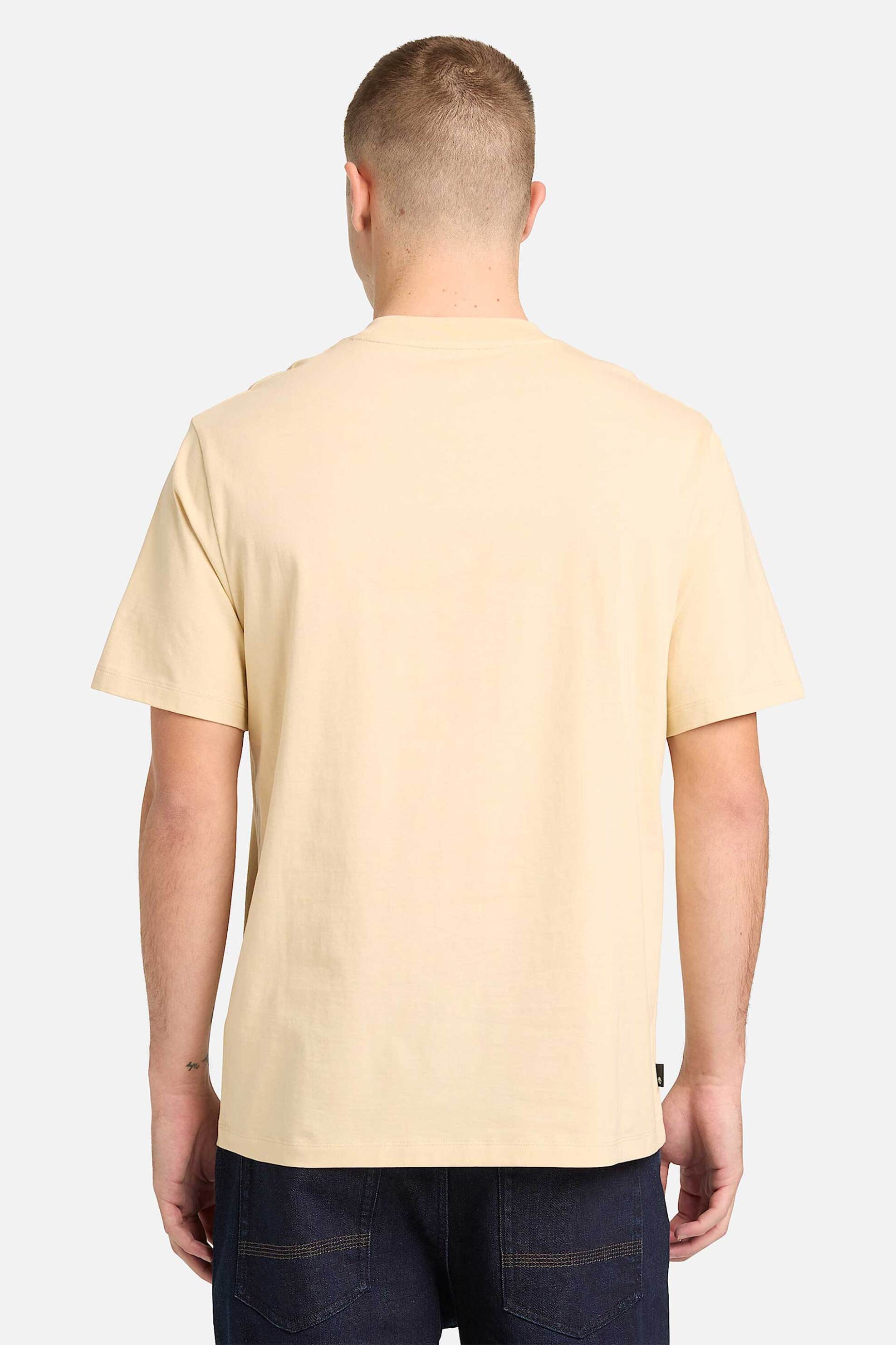 Timberland Ανδρικό T-Shirt με Κεντημένο Λογότυπο Authentic Fit Hampthon - Tb0A6Vpe2601 Κρέμ
