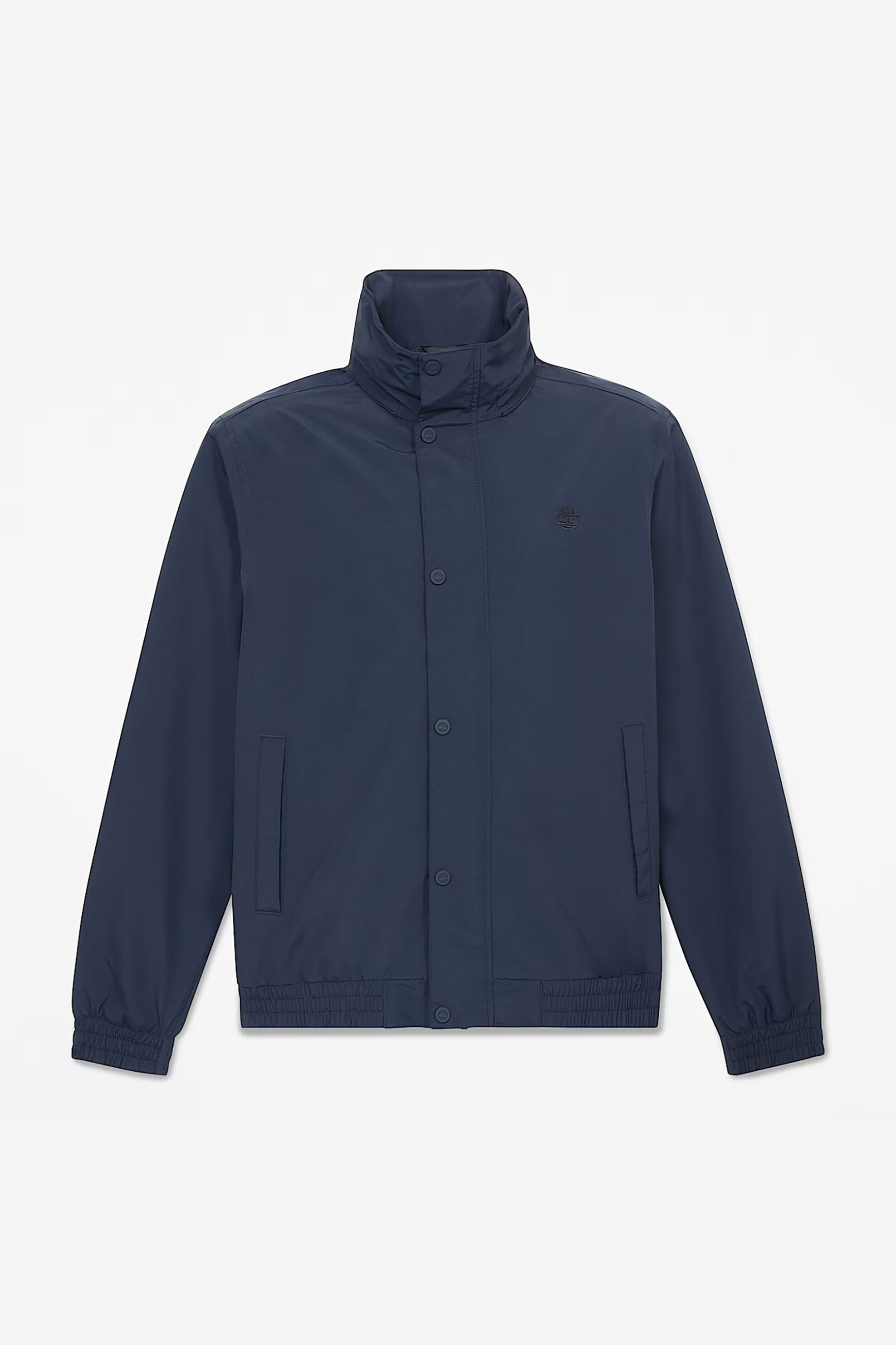 Timberland Ανδρικό Αδιάβροχο Bomber Jacket με Αποσπώμενη Κουκούλα Και Κεντημένο Tree Logo - Tb0A44Mq4331 Μπλε Σκούρο