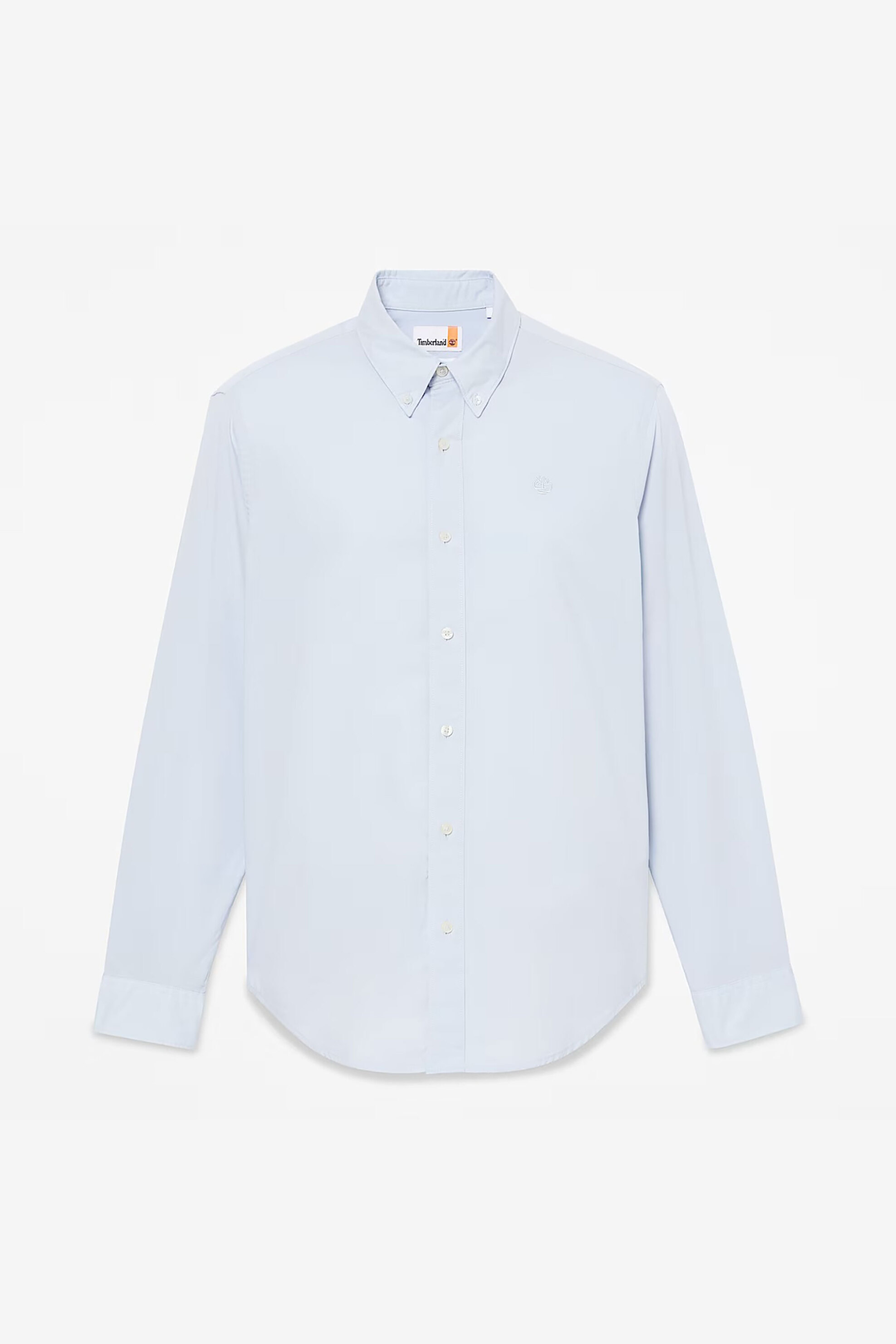 Timberland Ανδρικό Πουκάμισο Stretch Poplin Button Down με Κεντημένο Tree Logo Regular Fit - Tb0A6Grh9401 Σιελ