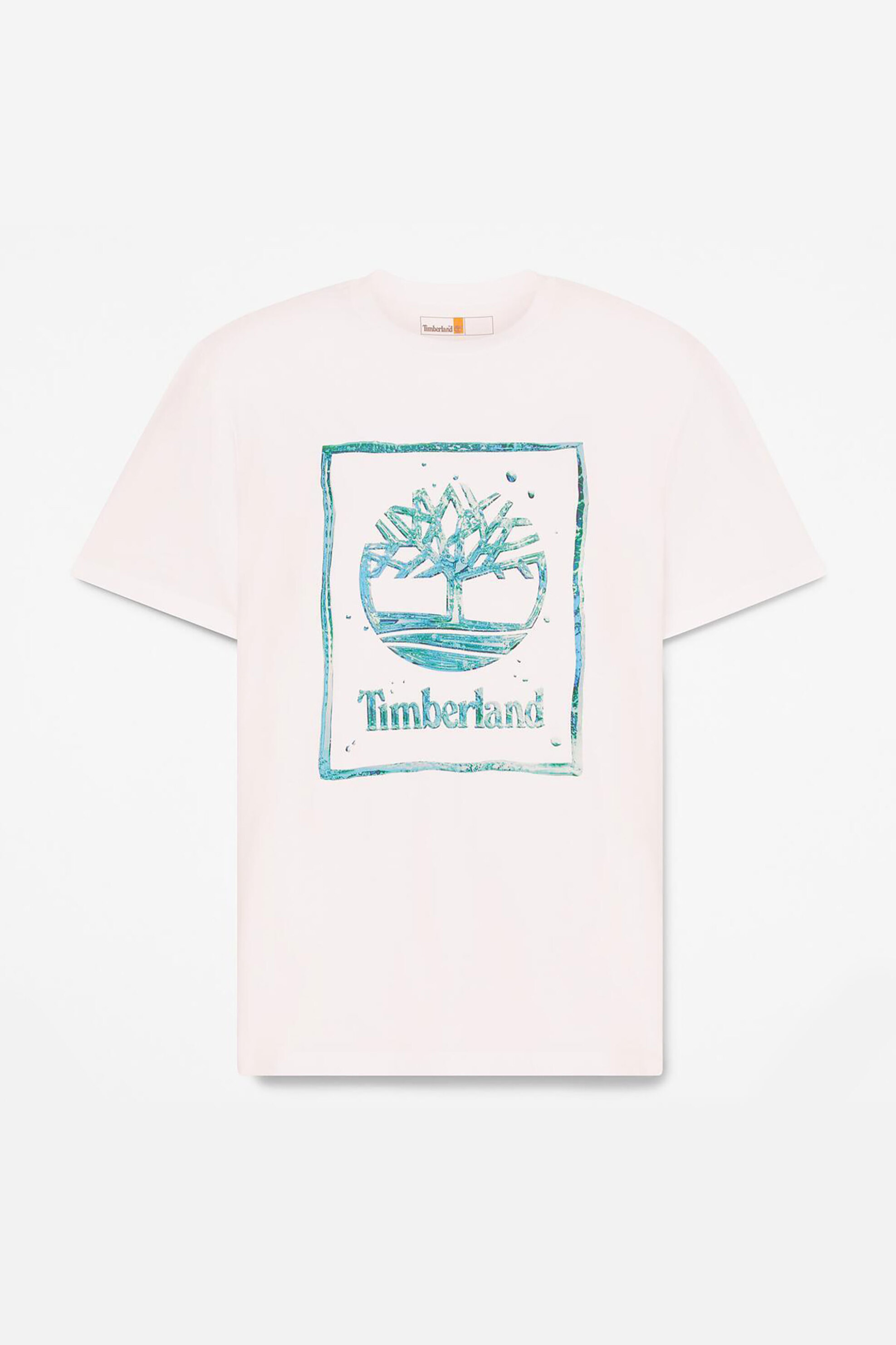 Timberland Ανδρικό T-Shirt με Λογότυπο Regular Fit Water Stack Logo - Tb0A5Mv41001 Λευκό