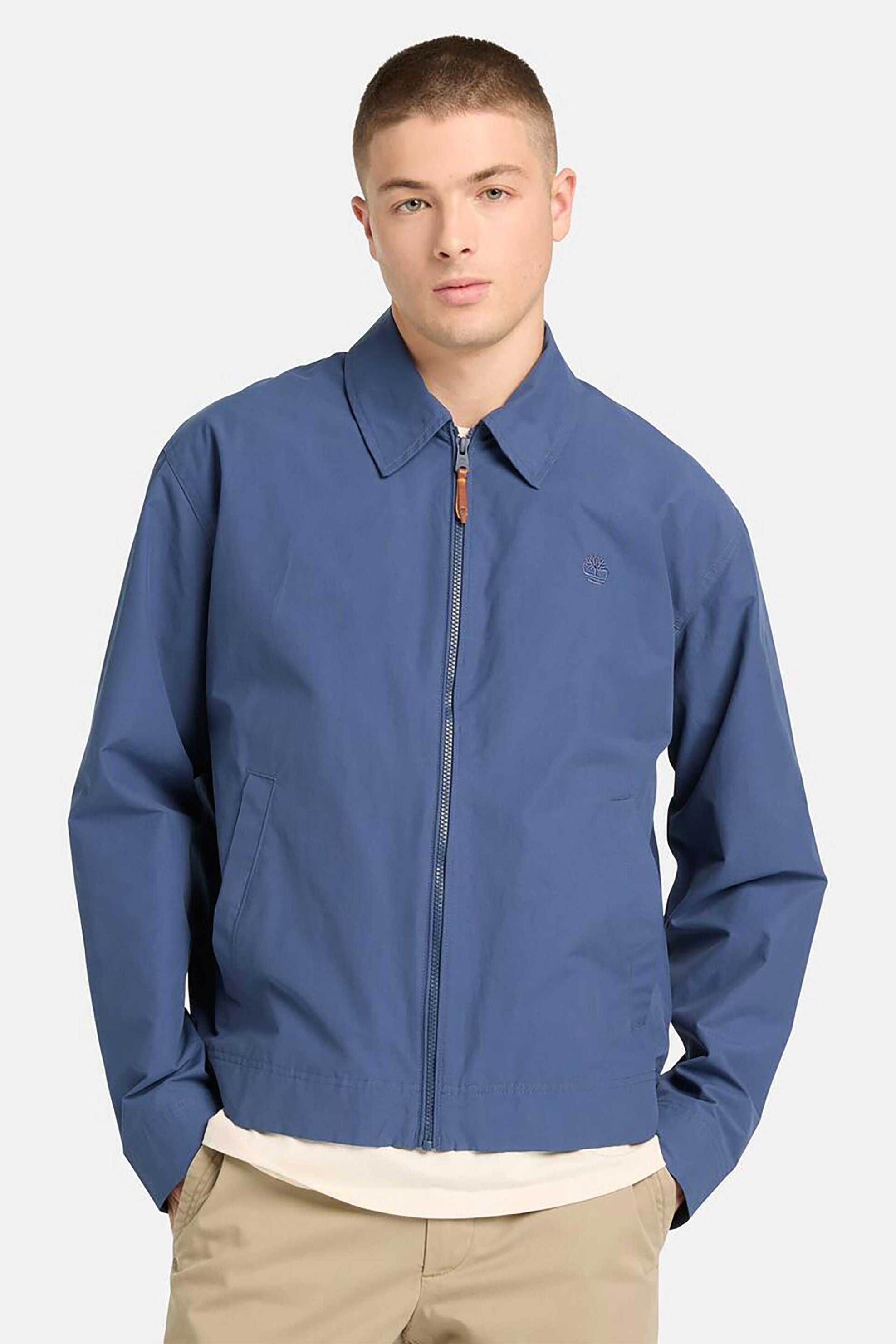Timberland ανδρικό bomber jacket με κεντημένο tree logo "Stratham" - TB0A4495EYO1 Μπλε