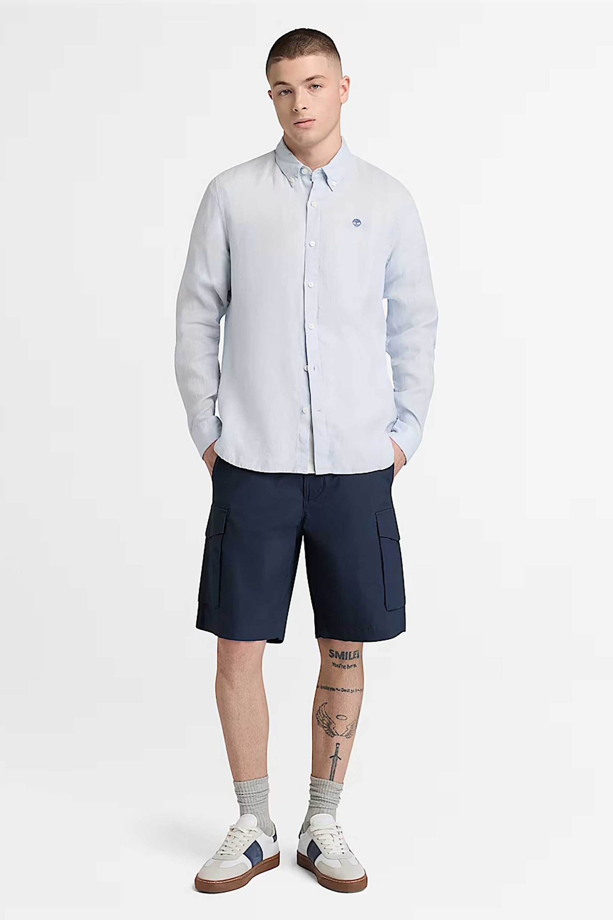 Timberland ανδρική βερμούδα cargo poplin Loose Fit "Brookline" - TB0A44VX4331 Μπλε Σκούρο