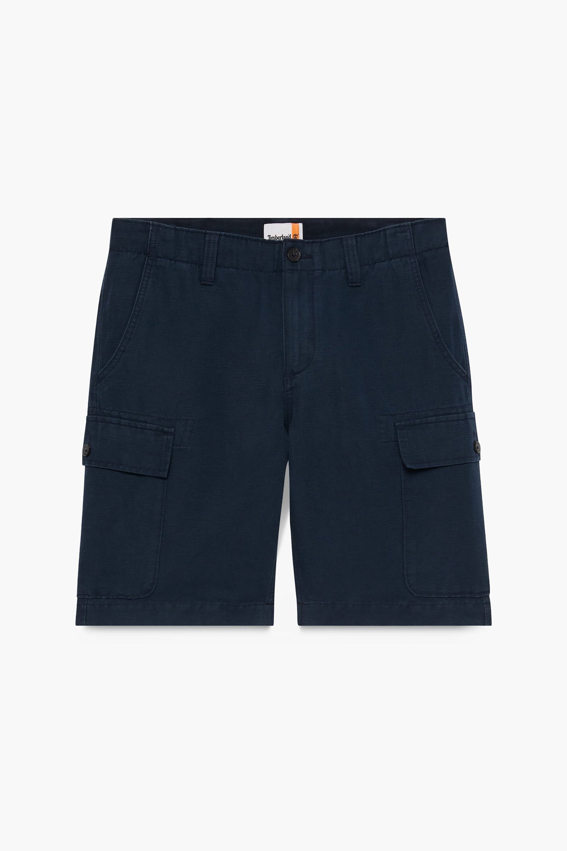 Timberland ανδρική βερμούδα cargo με λινάρι Loose Fit - TB0A44W74331 Μπλε Σκούρο