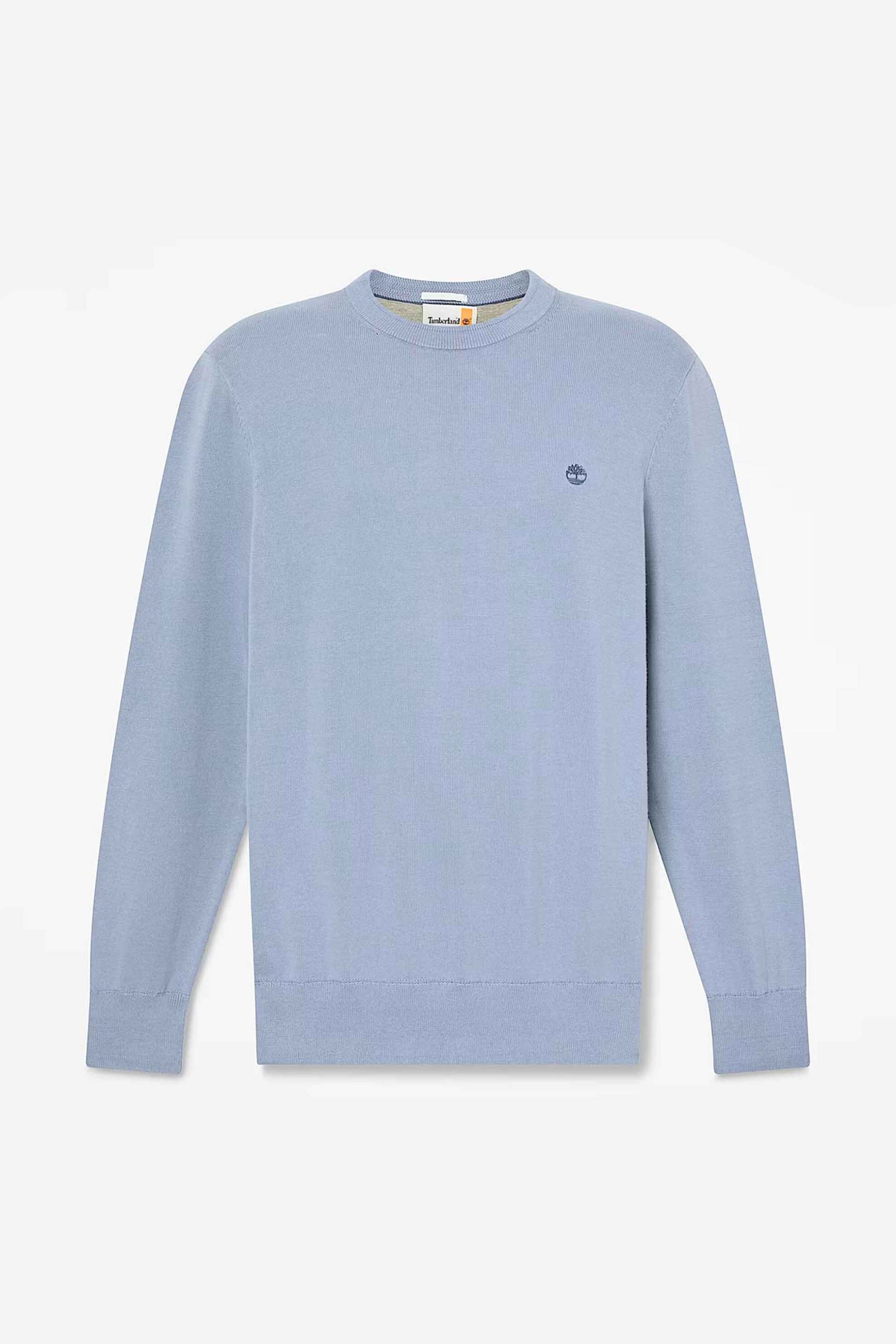 Timberland Ανδρικό Πουλόβερ με Κεντημένο Tree Logo Regular Fit Williams River - Tb0A2Bmmb881 Γκρι Γαλάζιο