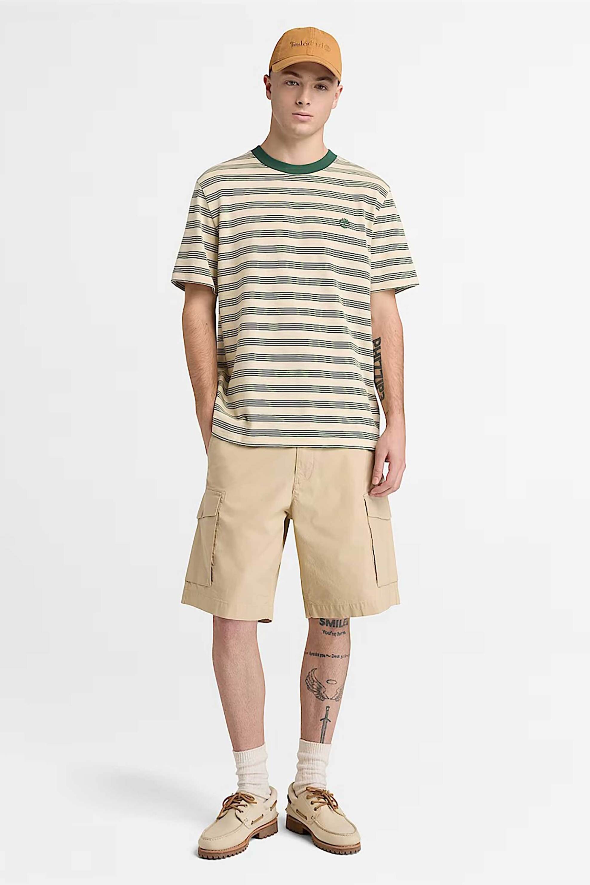 Timberland ανδρική βερμούδα cargo poplin Loose Fit "Brookline" - TB0A44VXY941 Μπεζ