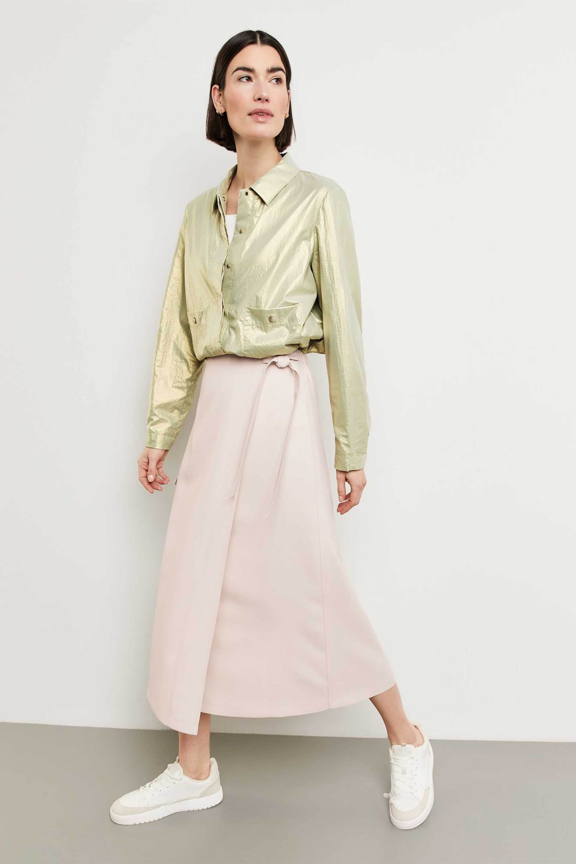 GERRY WEBER Gerry Weber γυναικεία midi φούστα κρουαζέ με flap τσέπη A-line - 310012-31331 Μπεζ - 2