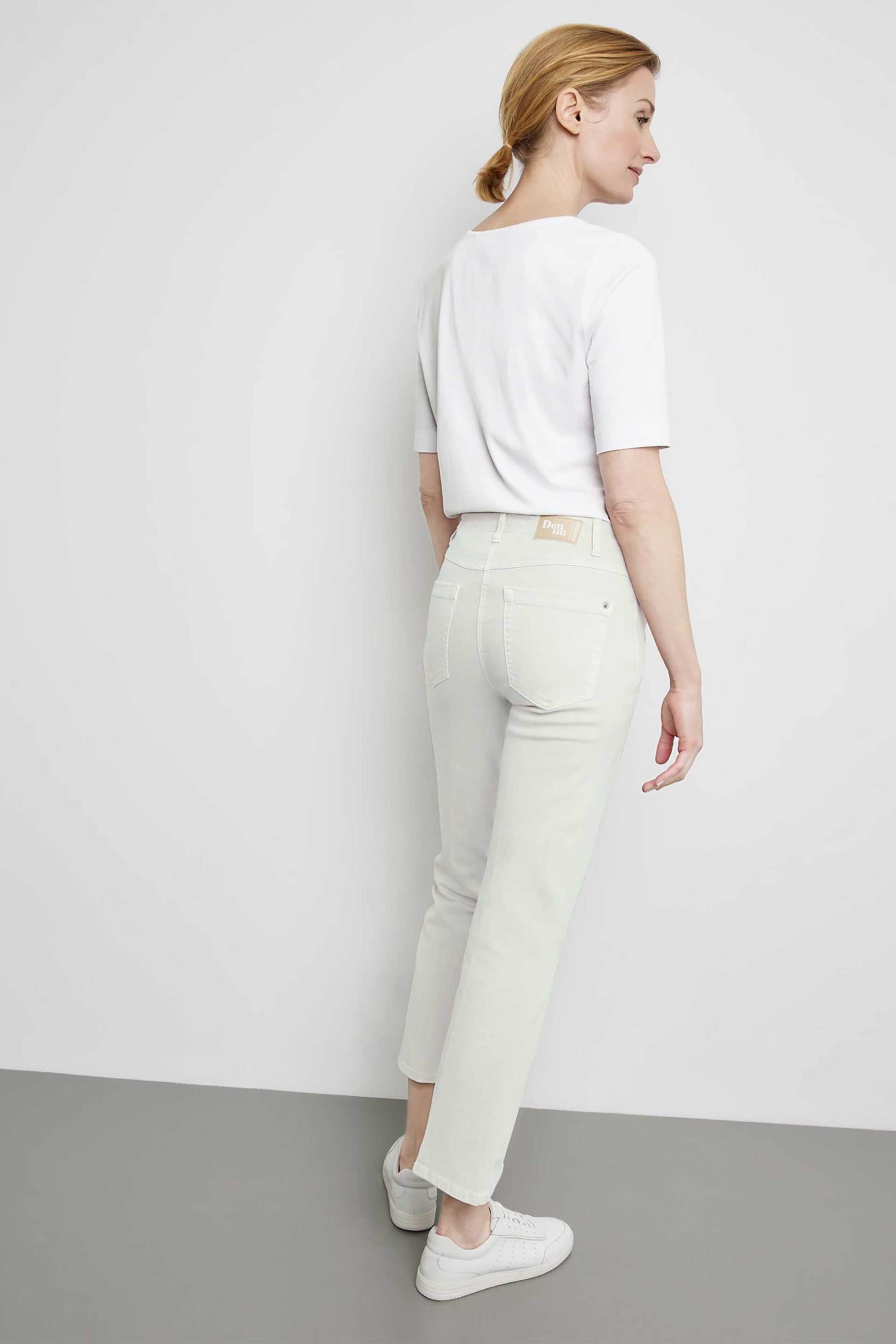 GERRY WEBER Gerry Weber γυναικείο ψηλόμεσο τζην παντελόνι cropped Flared Slim Fit - 222044-66829 Υπόλευκο - 2