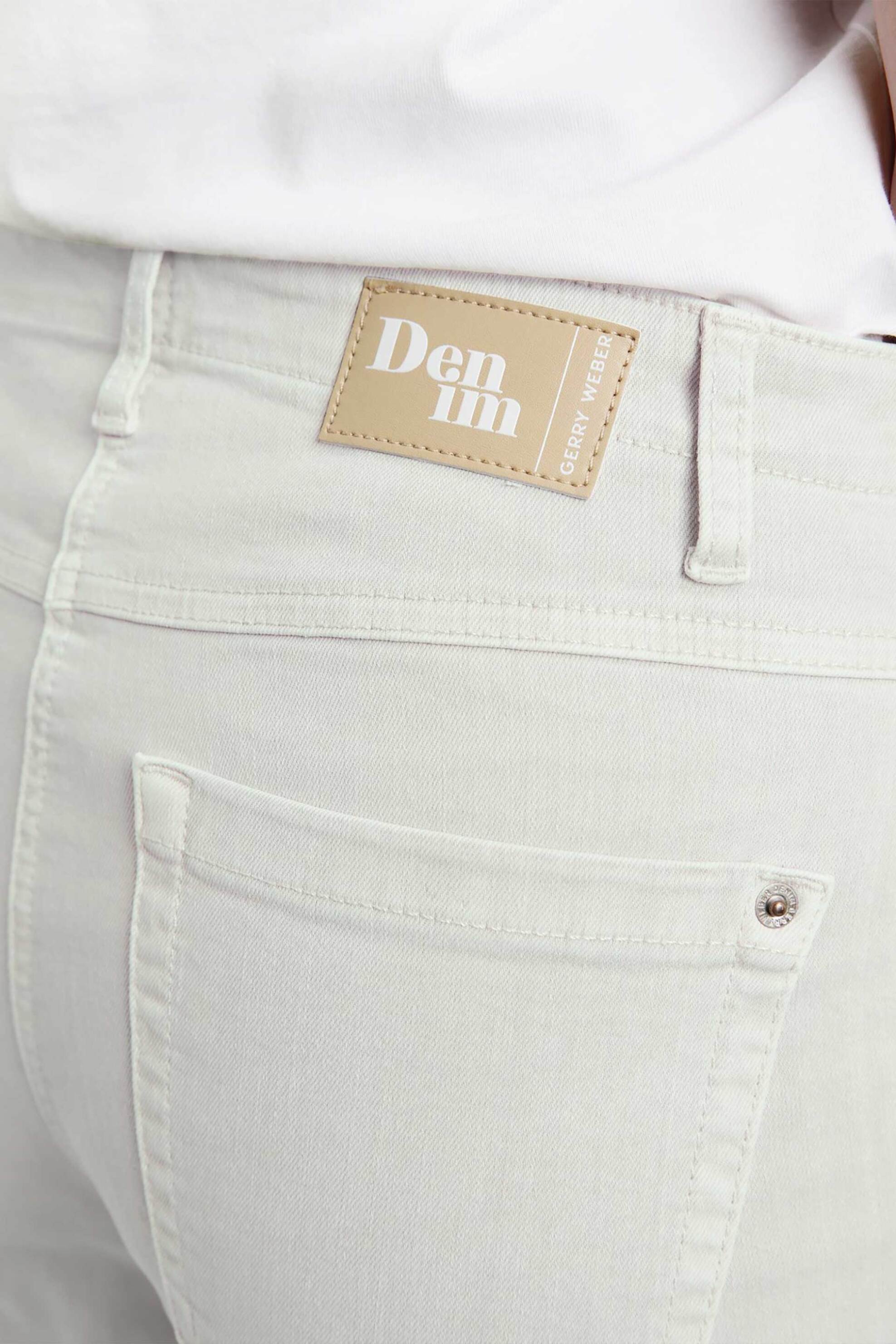 GERRY WEBER Gerry Weber γυναικείο ψηλόμεσο τζην παντελόνι cropped Flared Slim Fit - 222044-66829 Υπόλευκο - 3