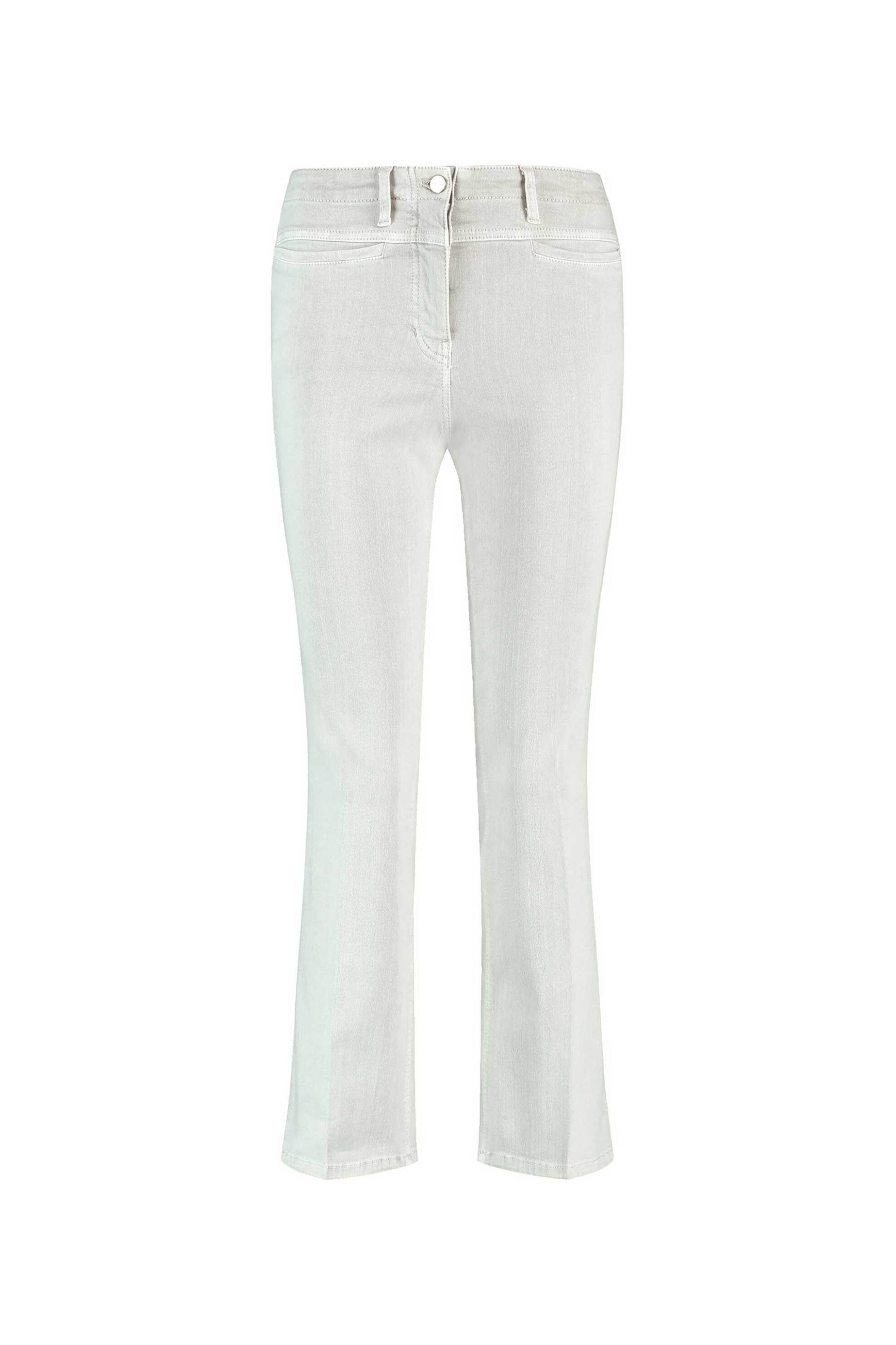 Gerry Weber Γυναικείο Ψηλόμεσο Τζην Παντελόνι Cropped Flared Slim Fit - 222044-66829 Υπόλευκο