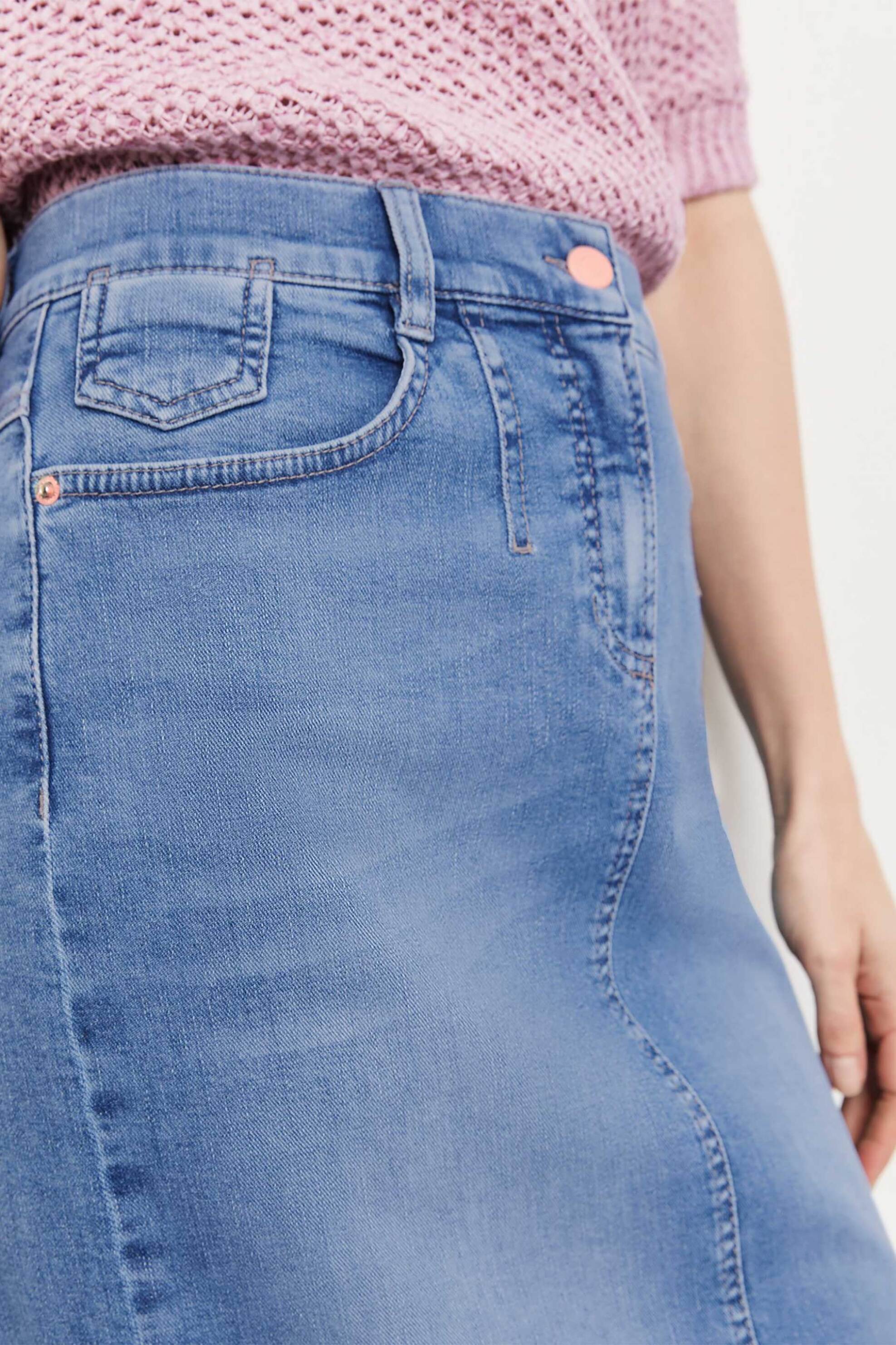 Gerry Weber γυναικεία mini φούστα denim πεντάτσεπη με washed-out effect - 211007-66832 Denim Blue φωτογραφία