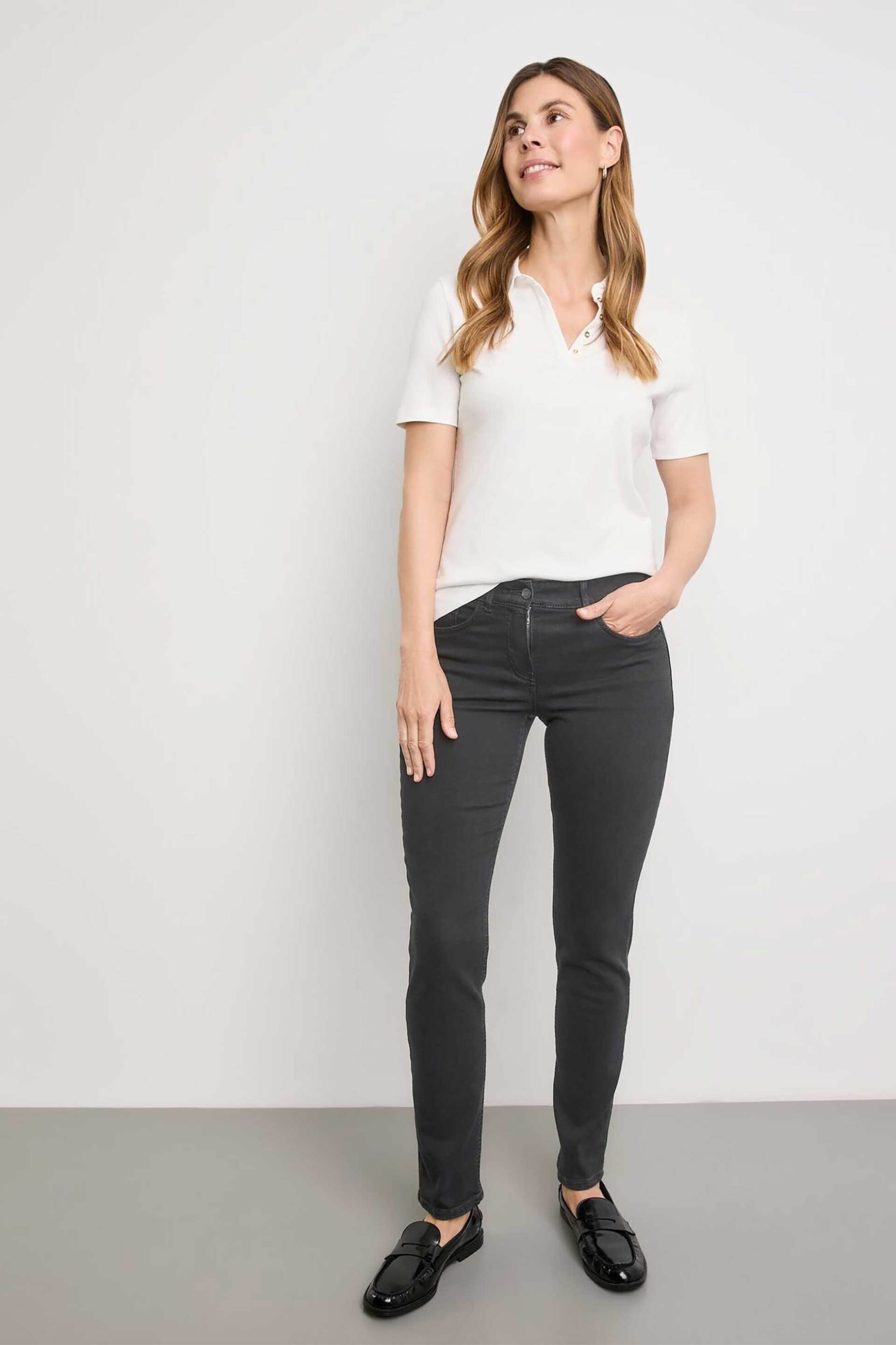 Gerry Weber γυναικείο τζιν παντελόνι Slim Fit - 925051-66869 Μαύρο