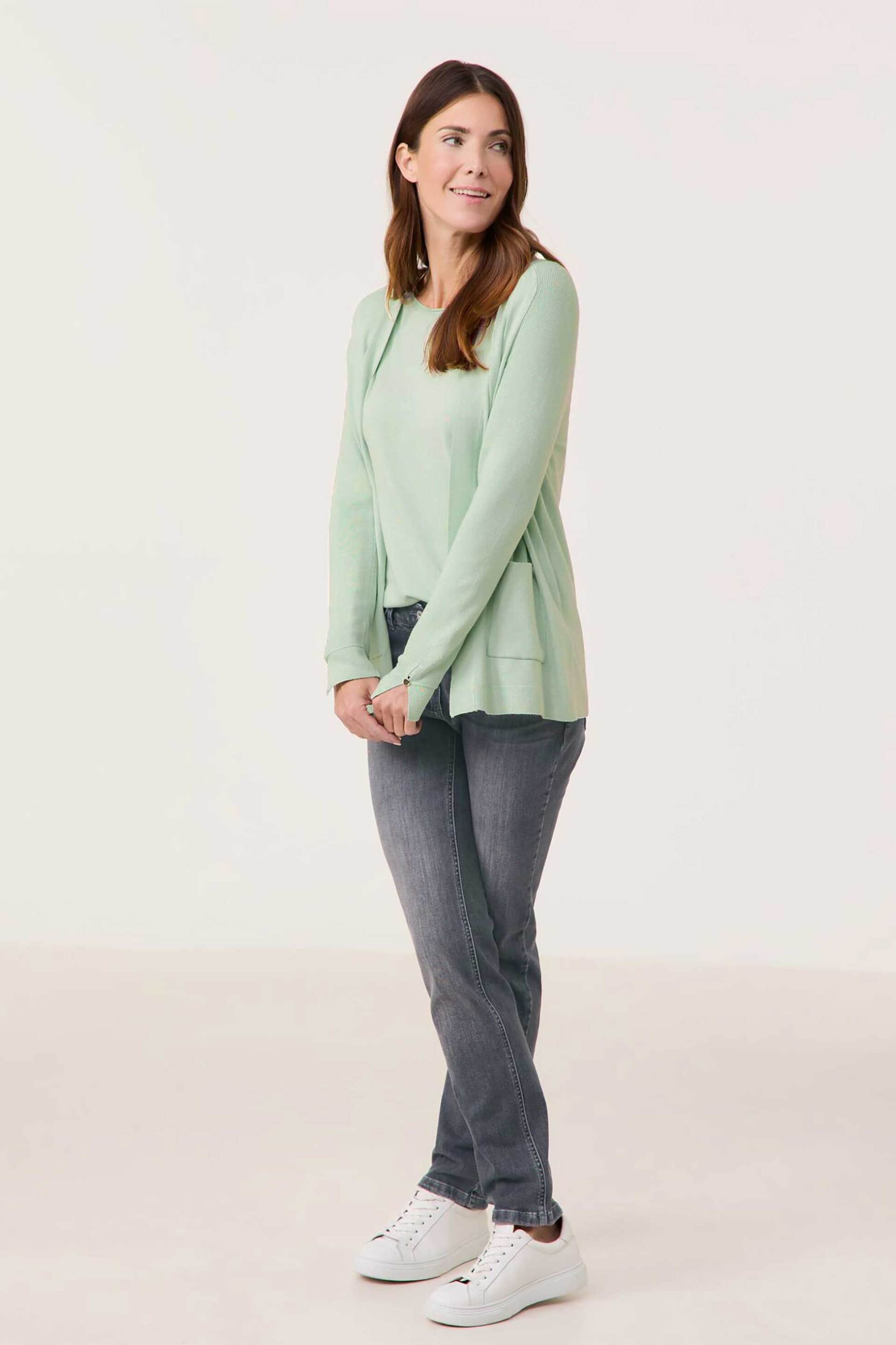 GERRY WEBER Gerry Weber γυναικεία πλεκτή ζακέτα μονόχρωμη - 935043-44727 Πράσινο Ανοιχτό - 2