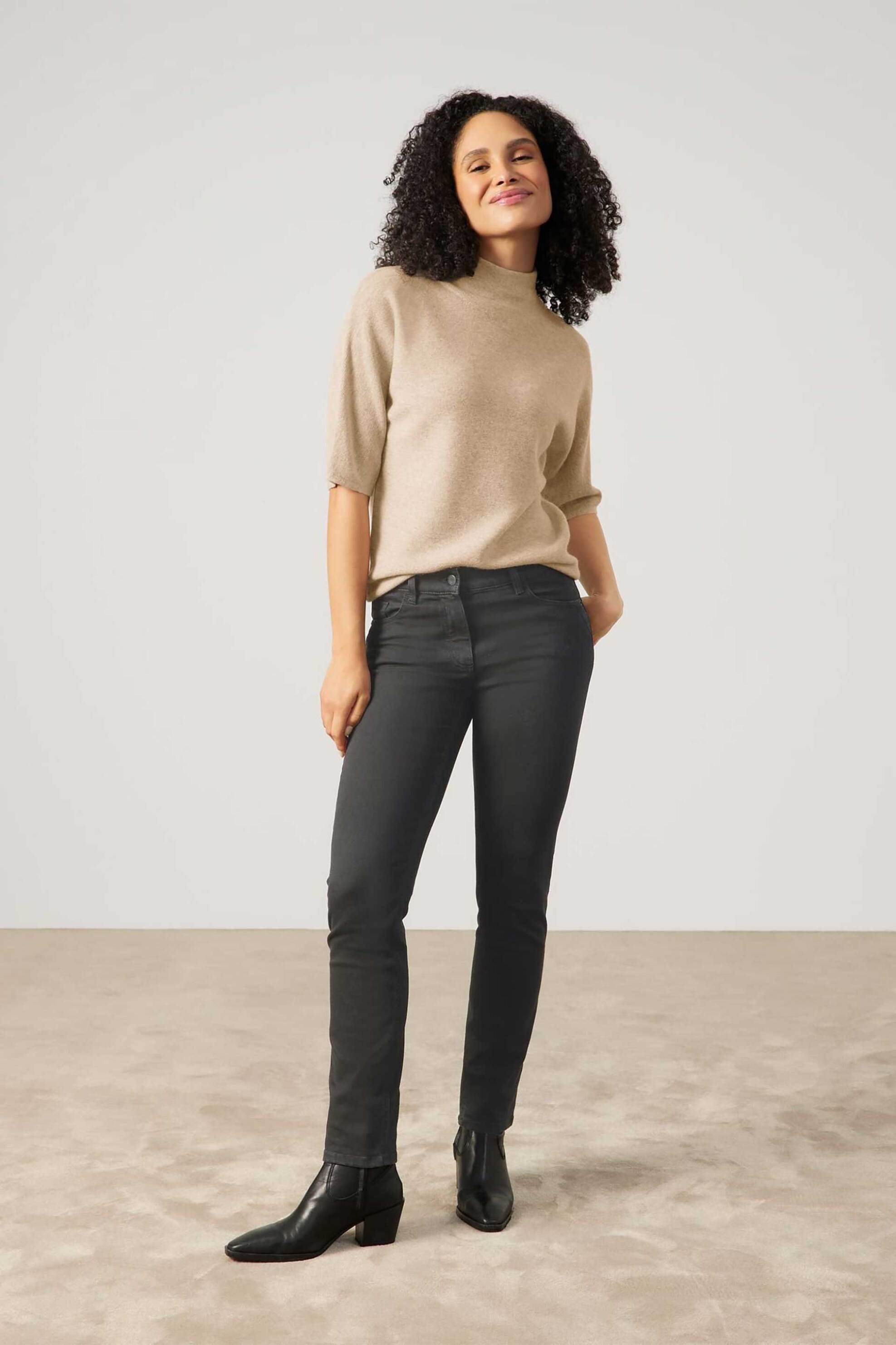 Gerry Weber γυναικείο τζιν παντελόνι πεντάτσεπο Straight Leg - 925081-66854 Μαύρο