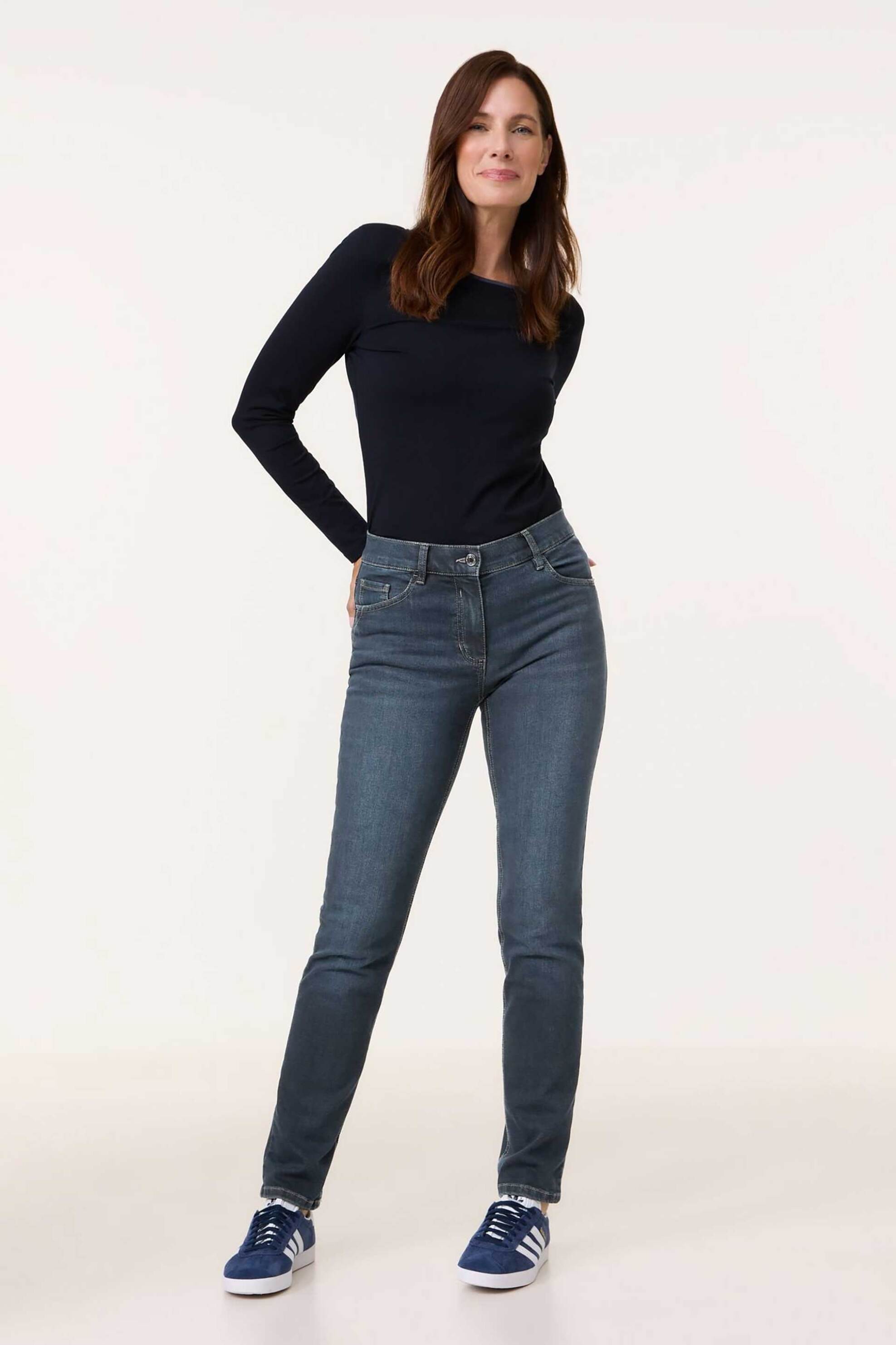 Gerry Weber γυναικείο τζιν παντελόνι πεντάτσεπο Straight Leg - 925081-66854 Μπλε Σκούρο