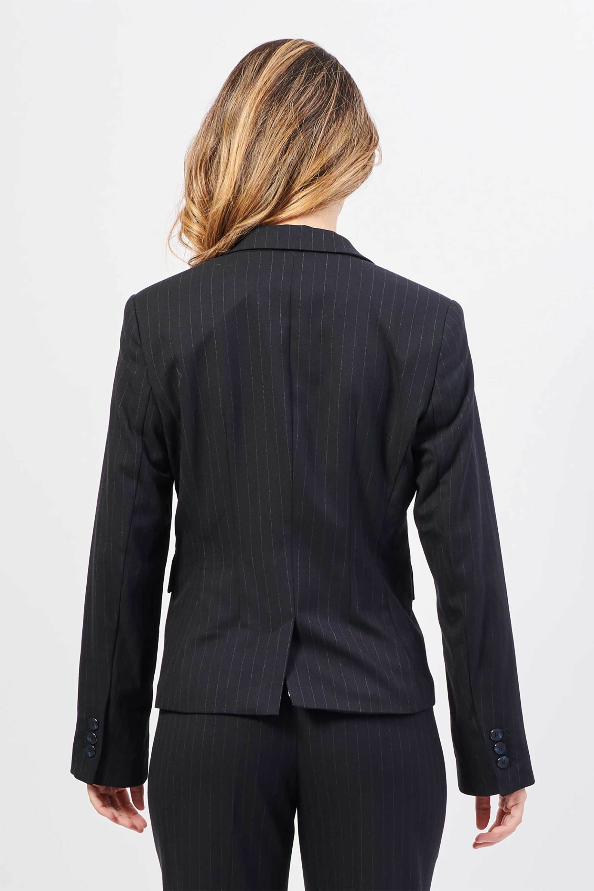 Gerry Weber Γυναικείο Σακάκι Κλασικό με Ρίγες - 430023-31320 Μπλε Σκούρο