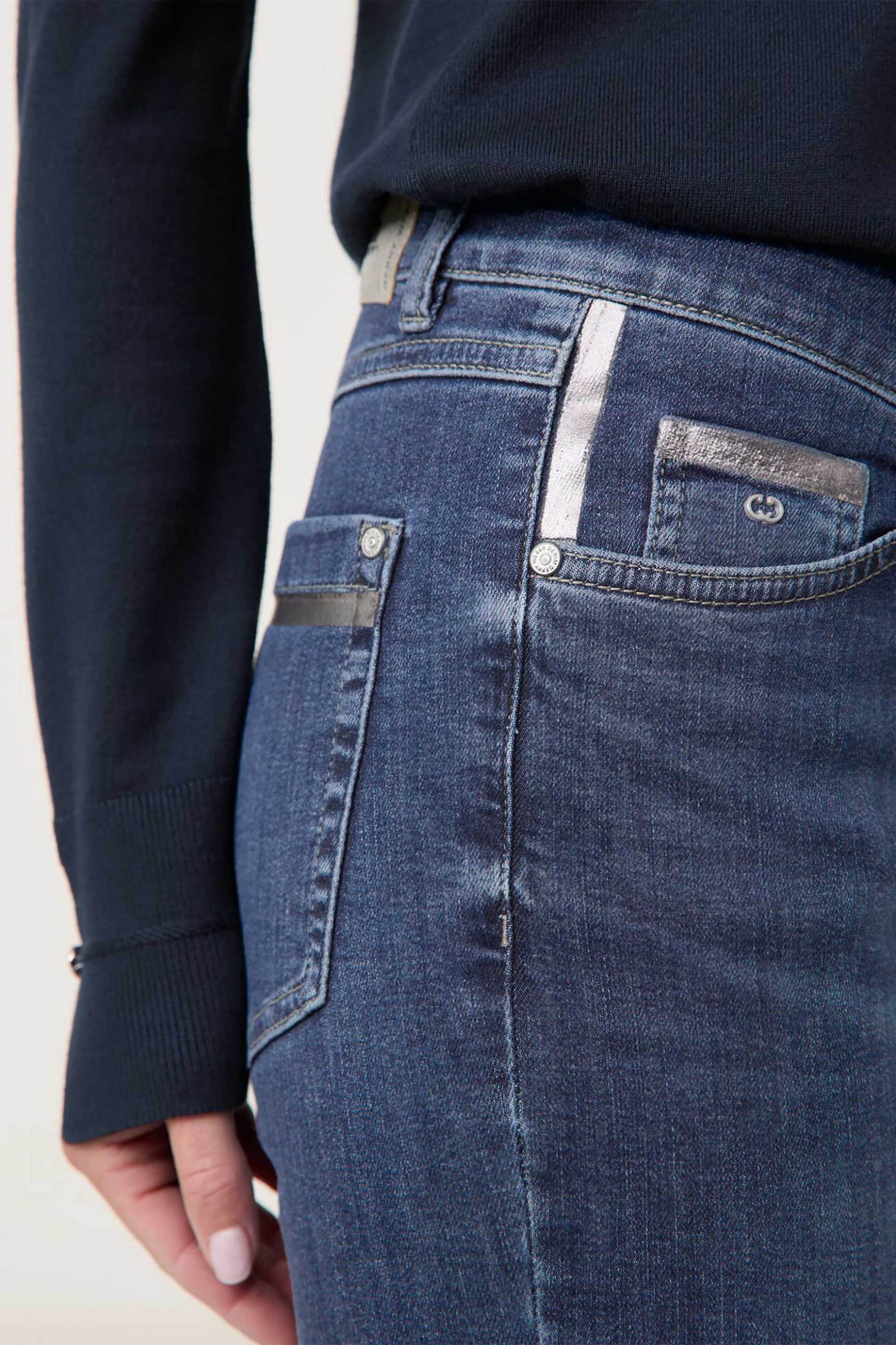 Gerry Weber Γυναικείο Τζιν Παντελόνι Πεντάτσεπο Slim Straight Leg - 322089-66844 Μπλε Σκούρο