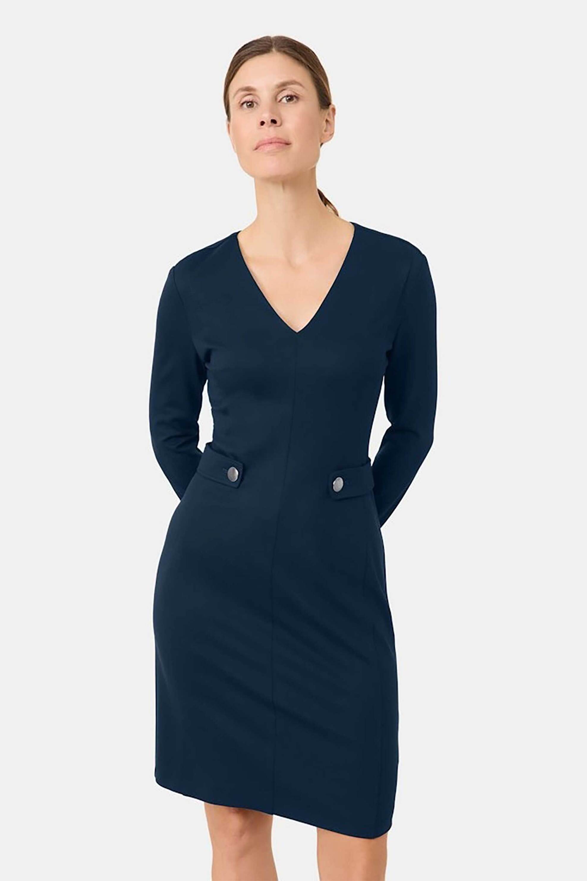 Gerry Weber γυναικείο mini φόρεμα με διακοσμητικά κουμπιά - 480025-31218 Μπλε Σκούρο