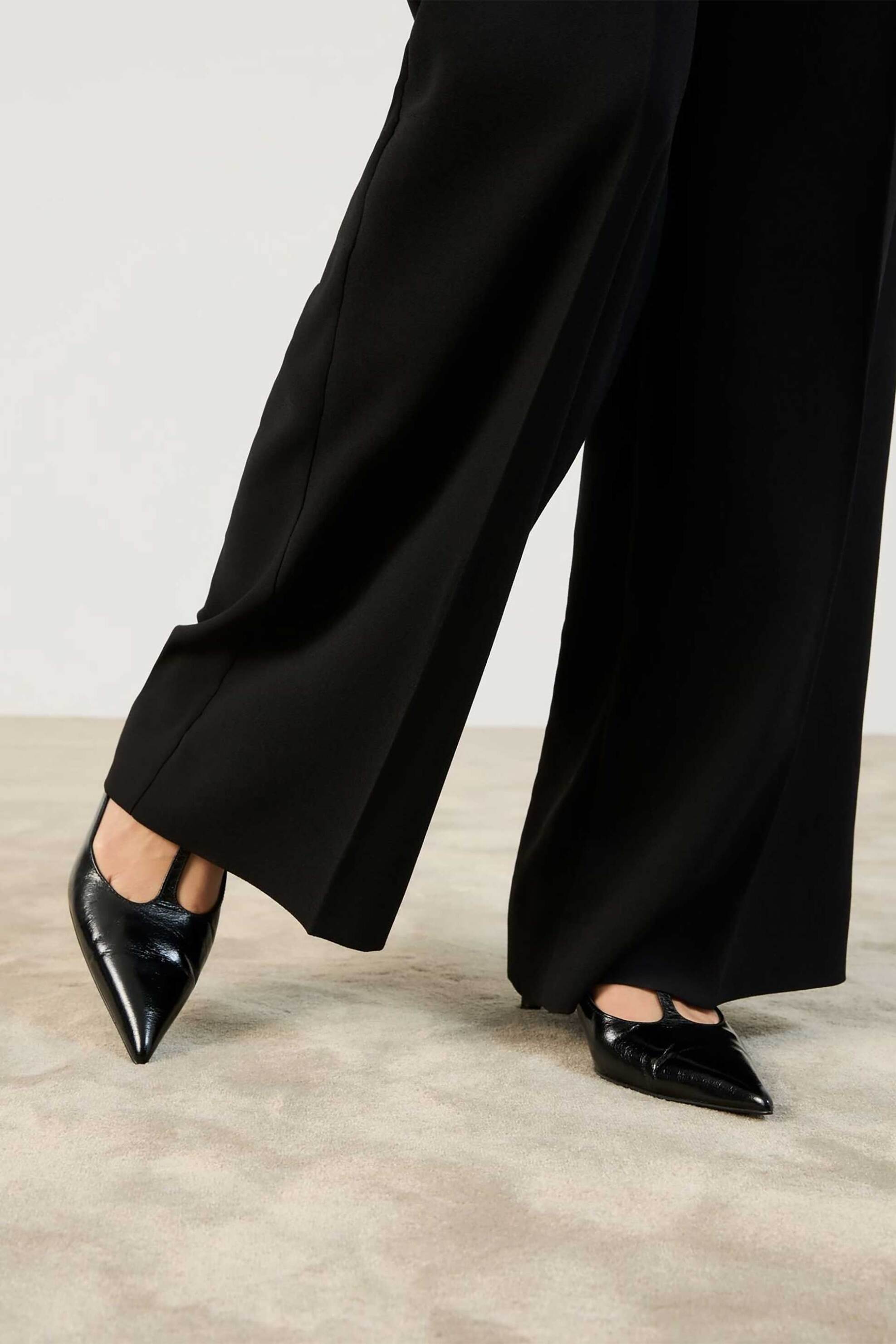 Gerry Weber γυναικείο ψηλόμεσο παντελόνι μονόχρωμο σε ίσια γραμμή - 420036-31235 Μαύρο φωτογραφία