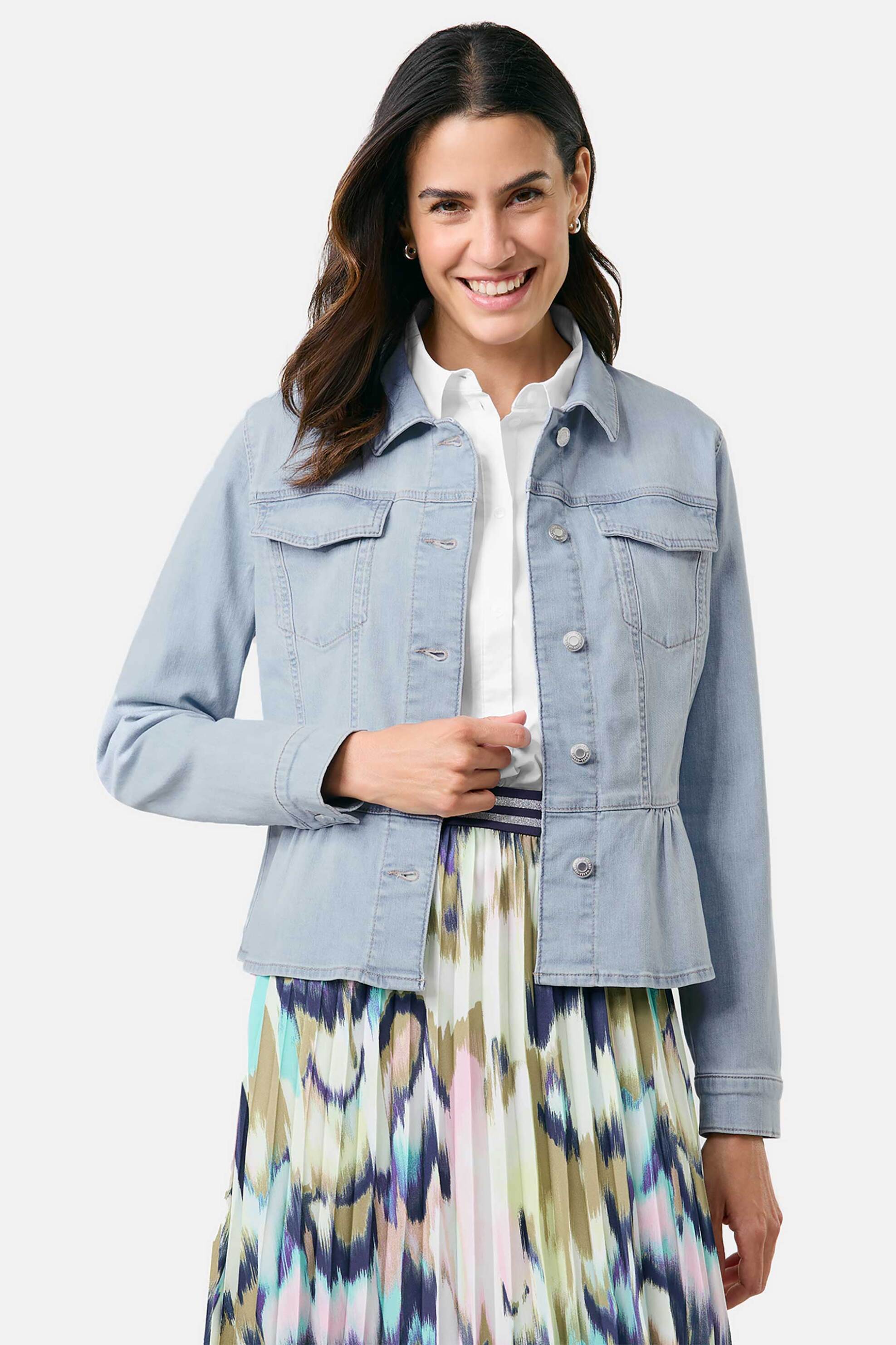 GERRY WEBER Gerry Weber γυναικείο denim jacket - 530031-31636 Μπλε Ανοιχτό