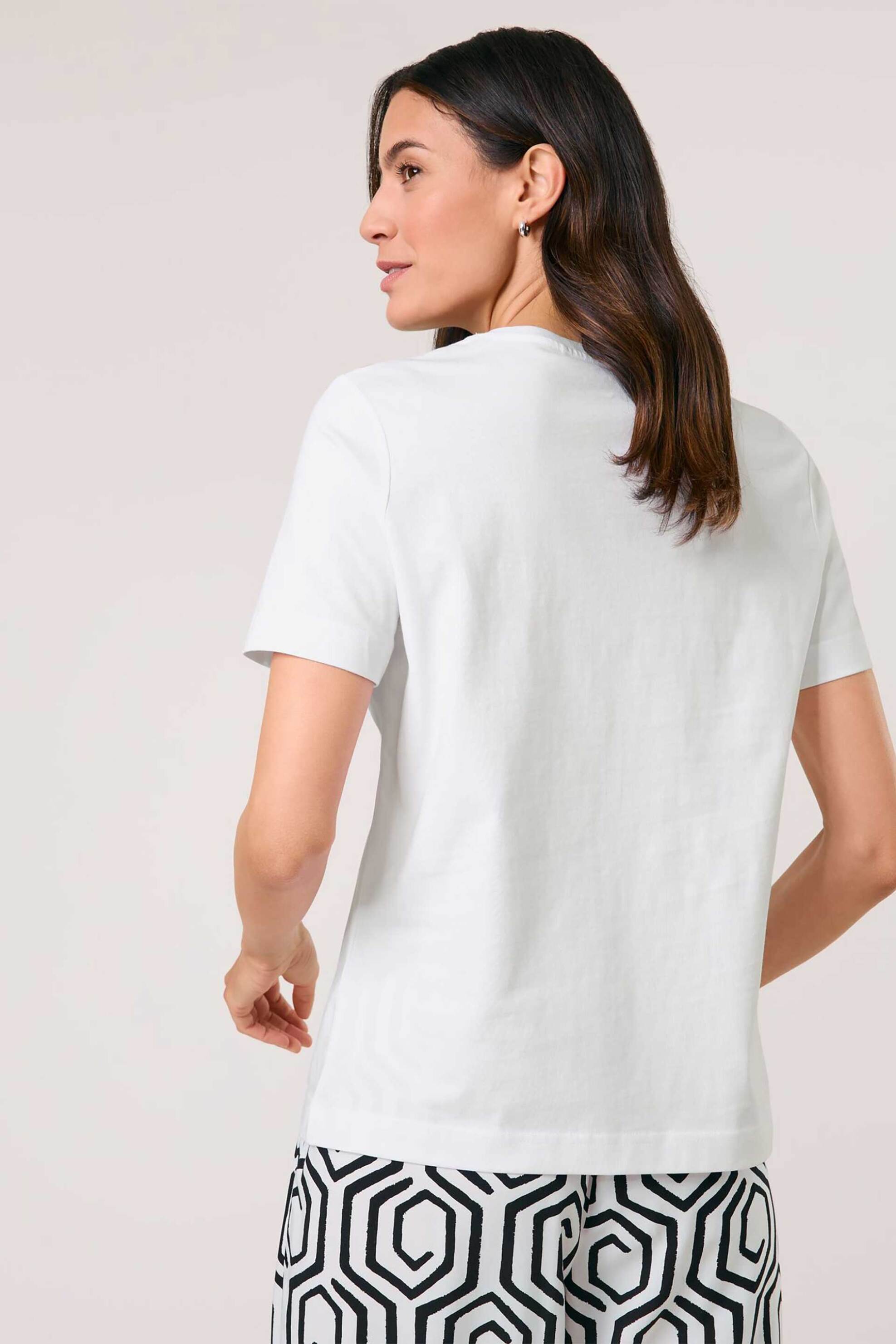 GERRY WEBER Gerry Weber γυναικείο T-shirt με μπροστινό τύπωμα - 570319-35019 Λευκό - 4