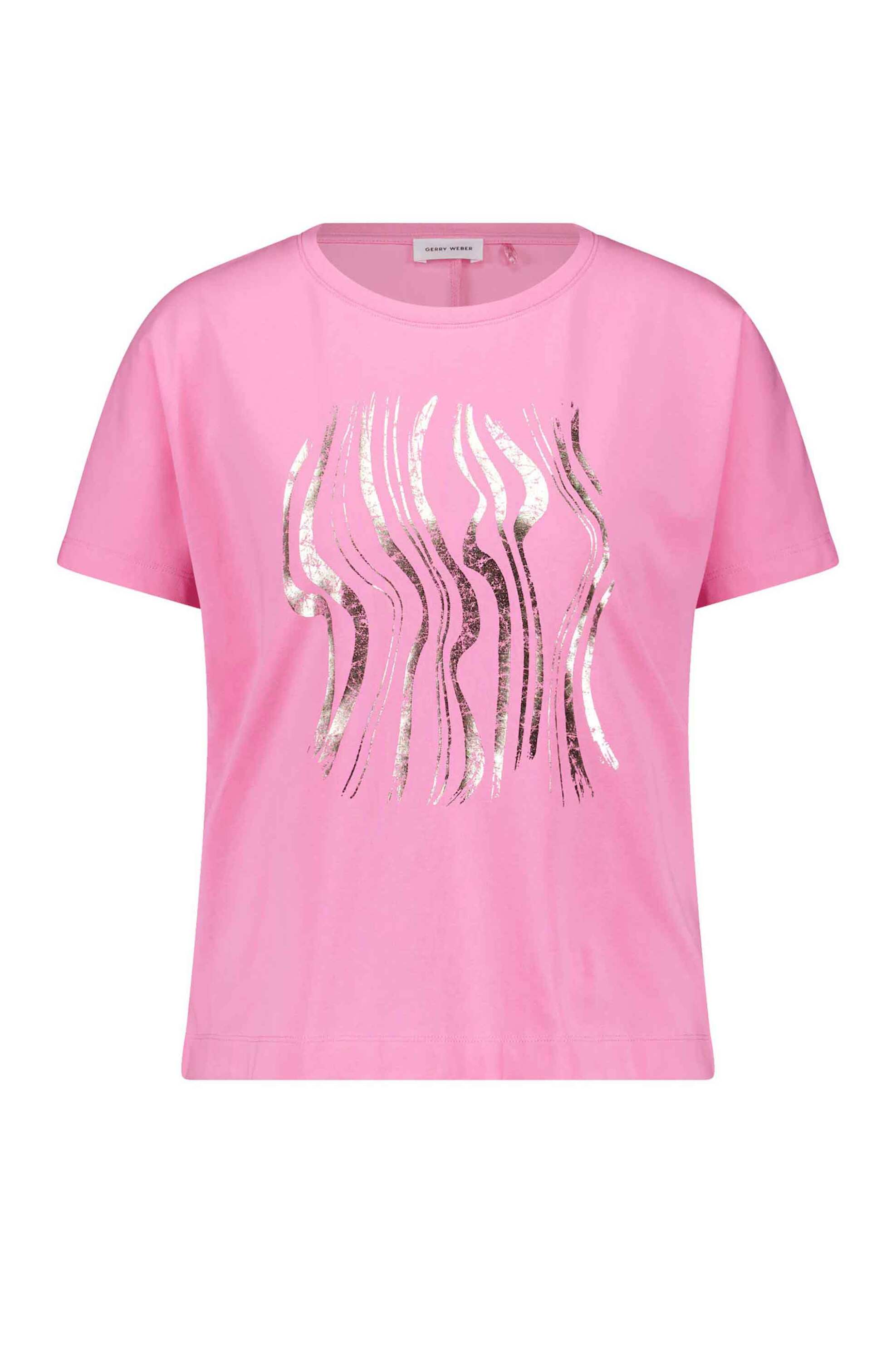 GERRY WEBER Gerry Weber γυναικείο T-shirt με μετελλιζέ τύπωμα - 570296-35010 Ροζ